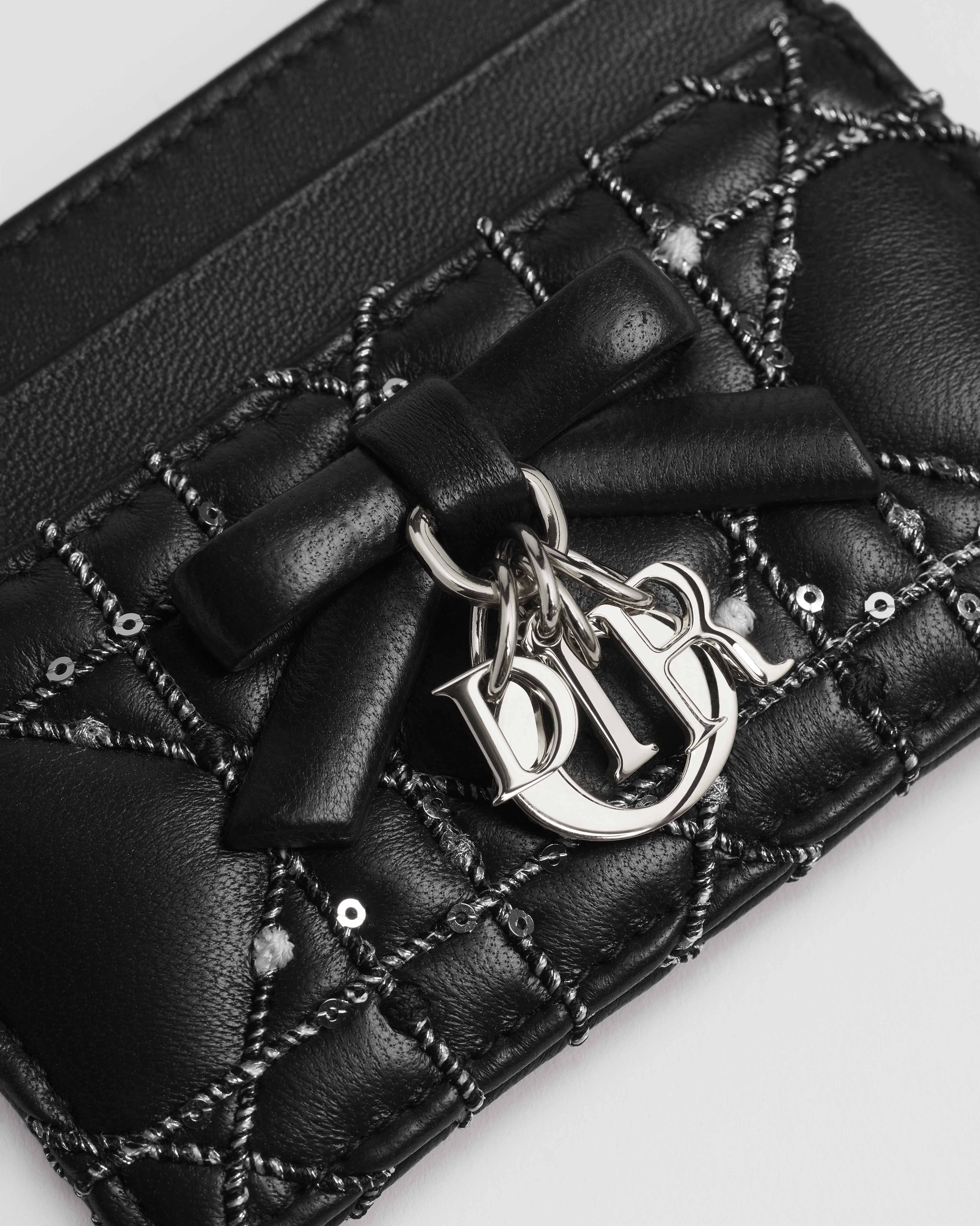 Lady Dior Freesia カードホルダー ブラック カナージュ ブークレ