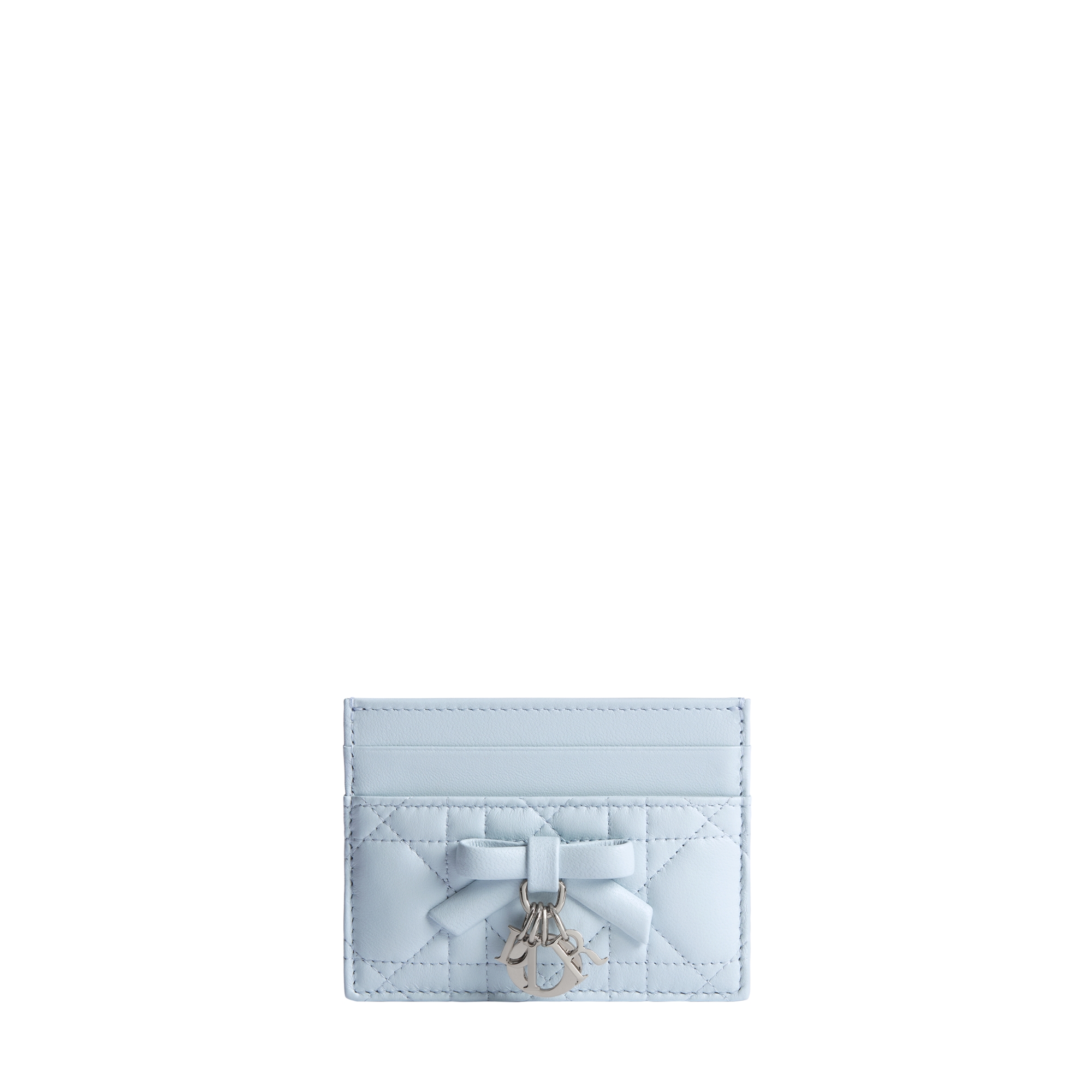 Lady Dior Freesia Card Holder Ice Blue Cannage Lambskin | DIOR