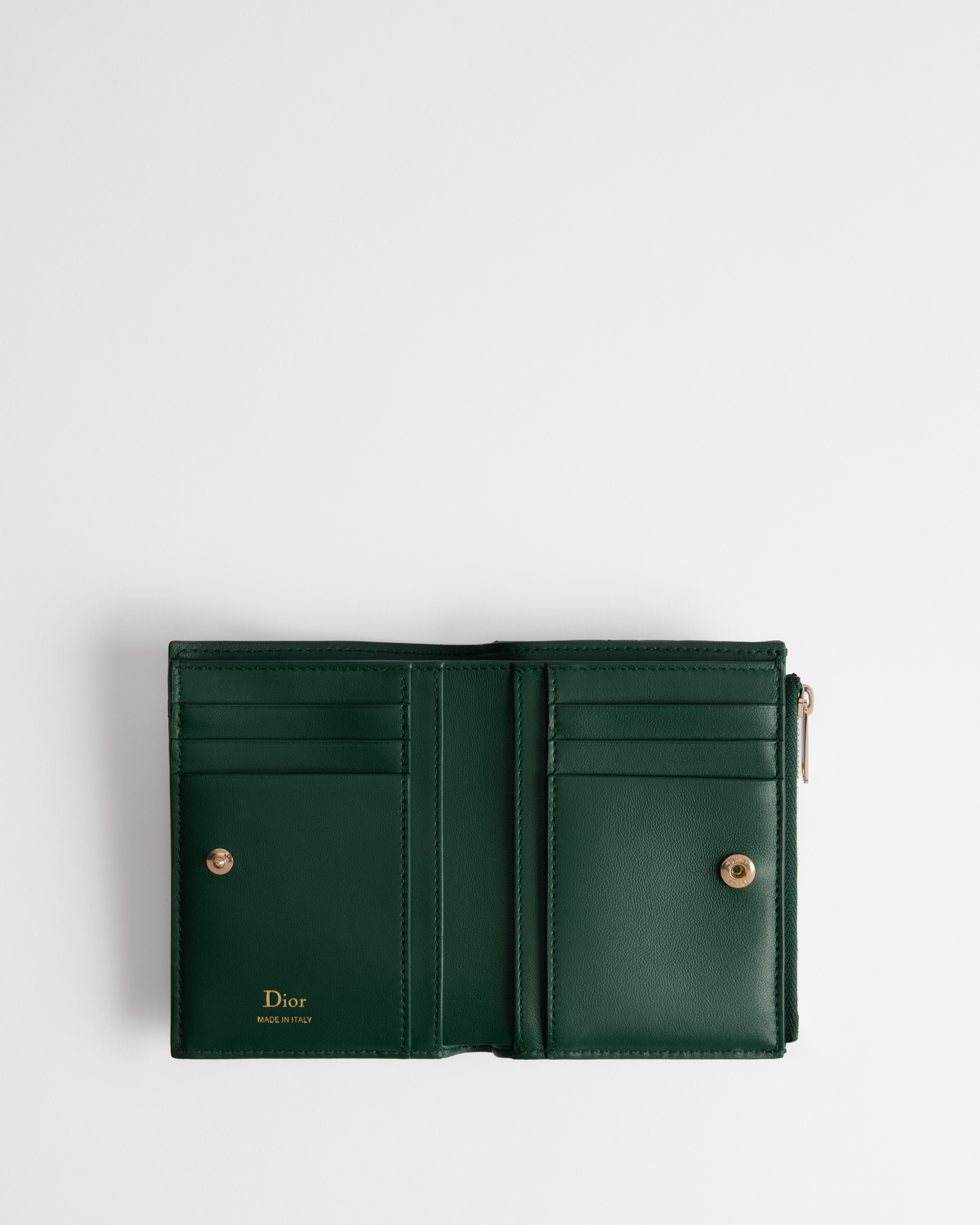 Lady Dior Dahlia Wallet Evergreen Cannage Lambskin E07