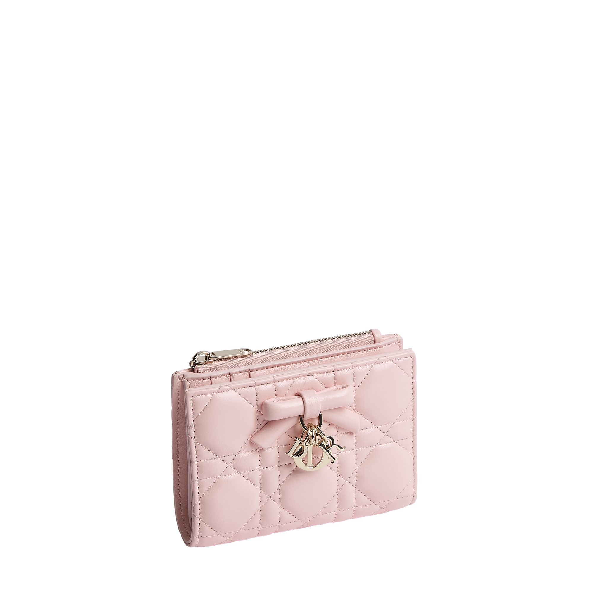 Lady Dior Dahlia Wallet Rose Soupir Cannage Lambskin E03