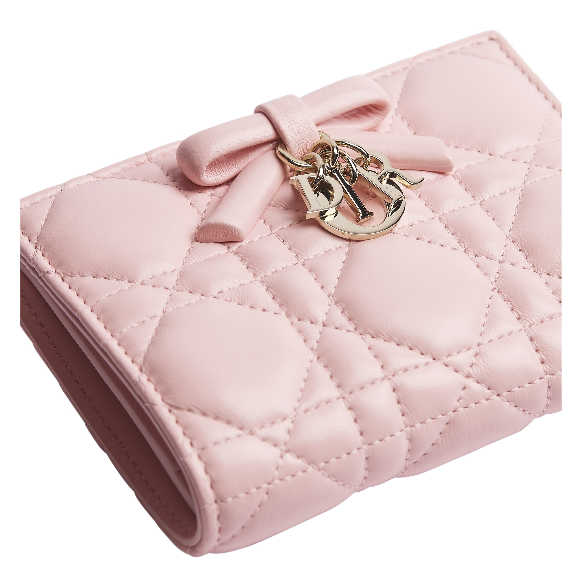 Lady Dior Dahlia Wallet Rose Soupir Cannage Lambskin E10