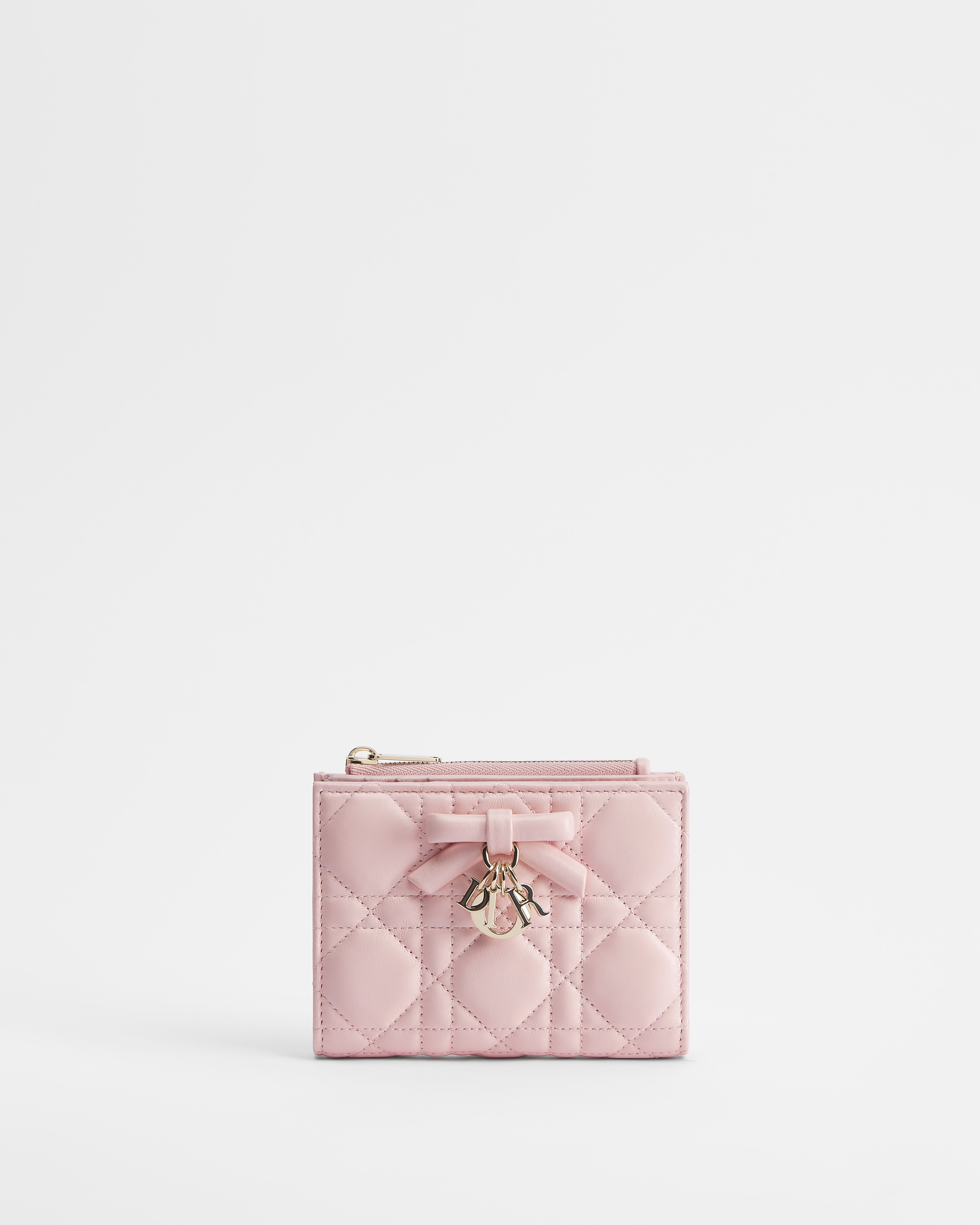 Lady Dior Dahlia Wallet Rose Soupir Cannage Lambskin E01
