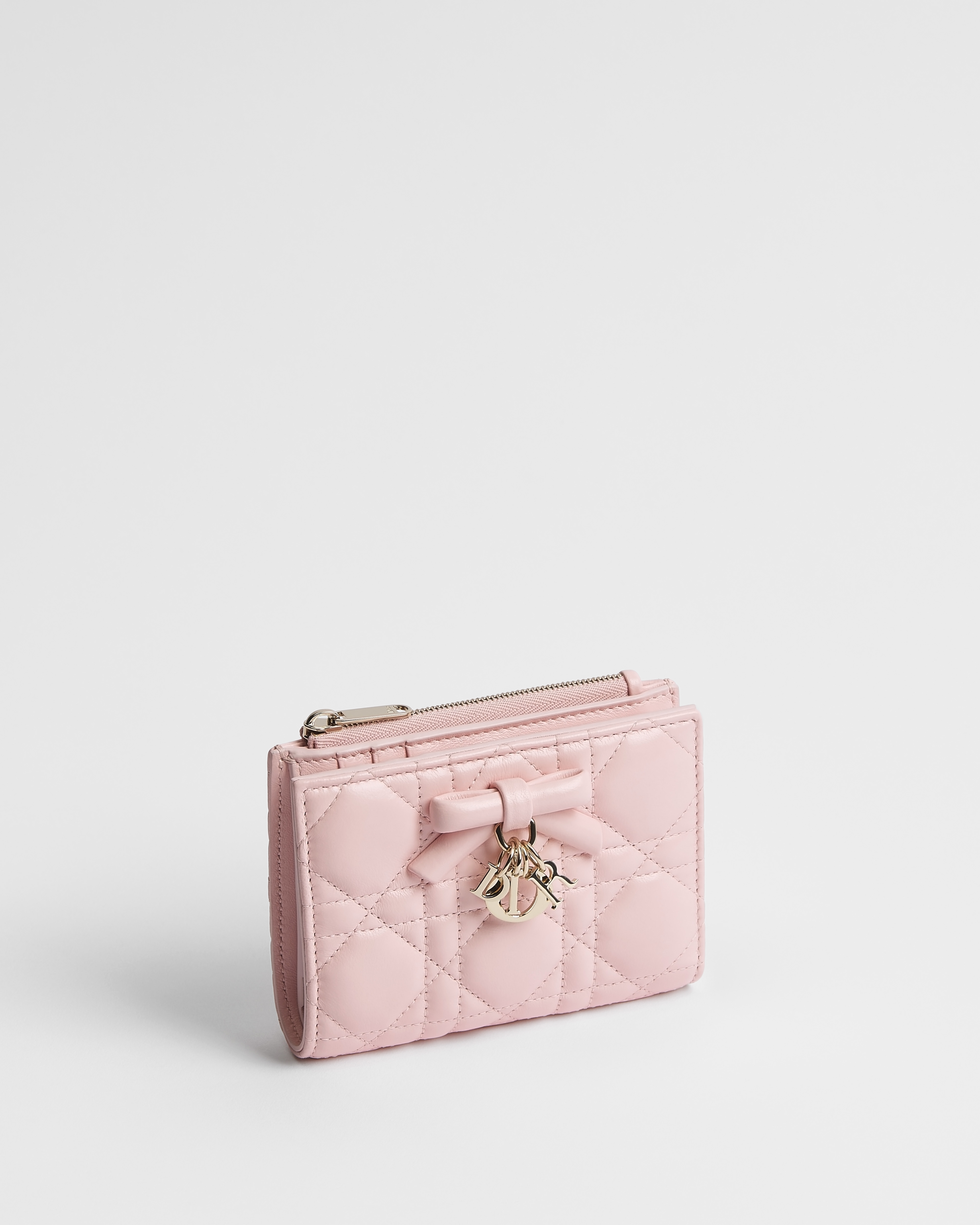 Lady Dior Dahlia Wallet Rose Soupir Cannage Lambskin E03