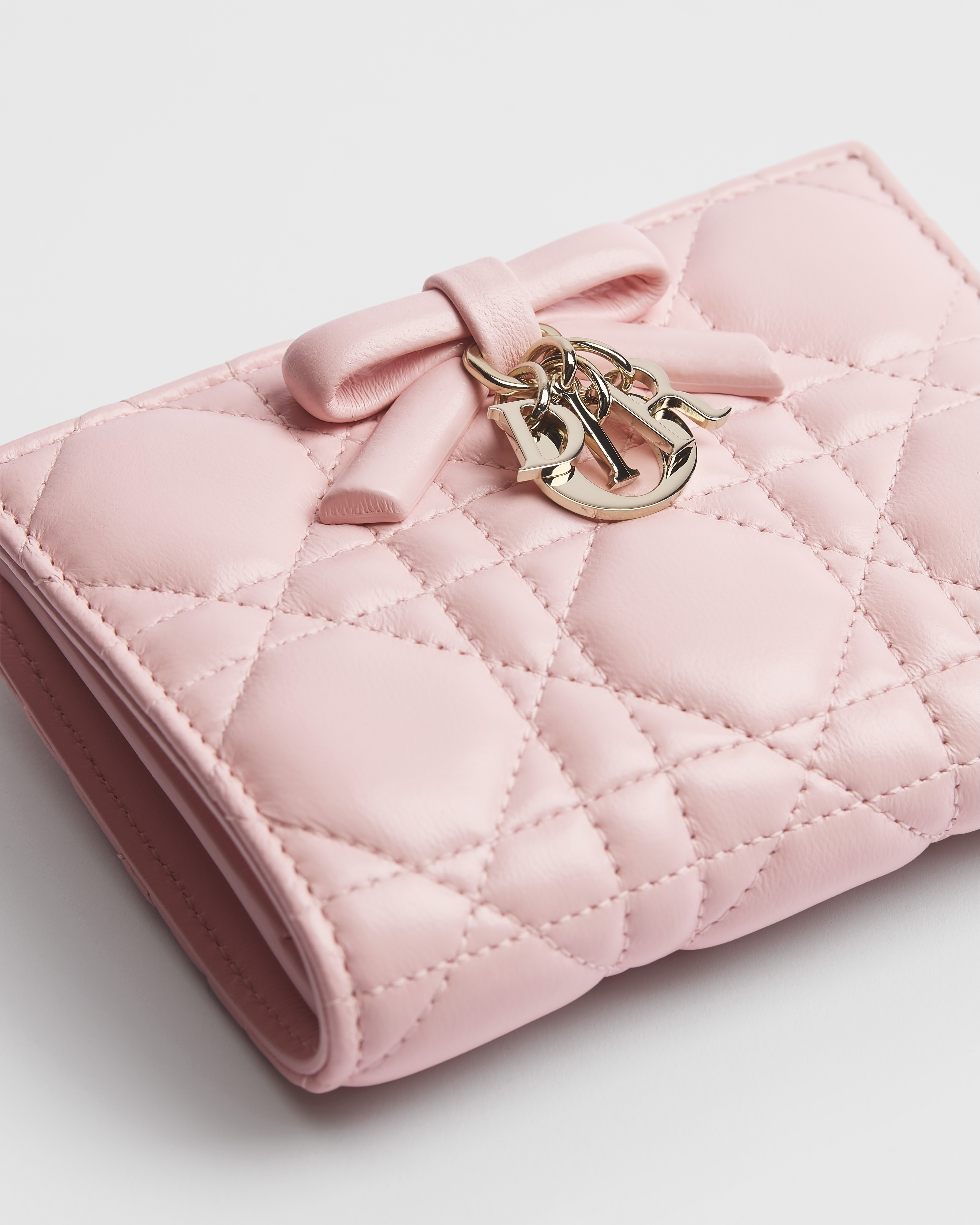 Lady Dior Dahlia Wallet Rose Soupir Cannage Lambskin E10