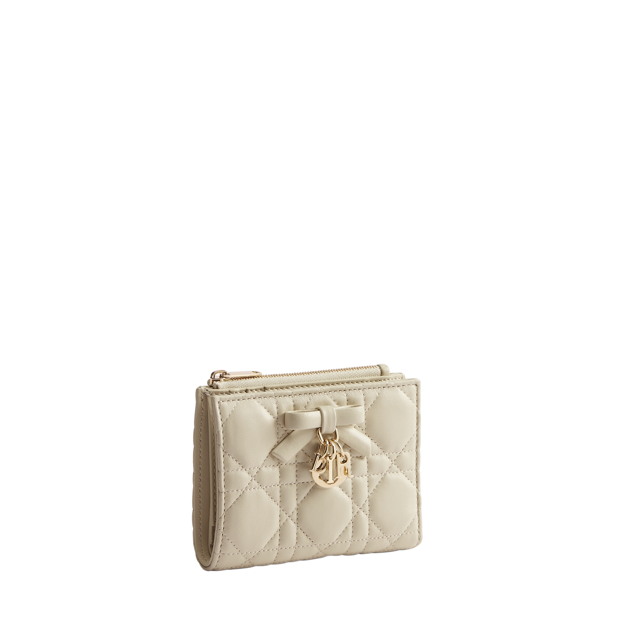 Lady Dior Dahlia Wallet Craie Cannage Lambskin E03