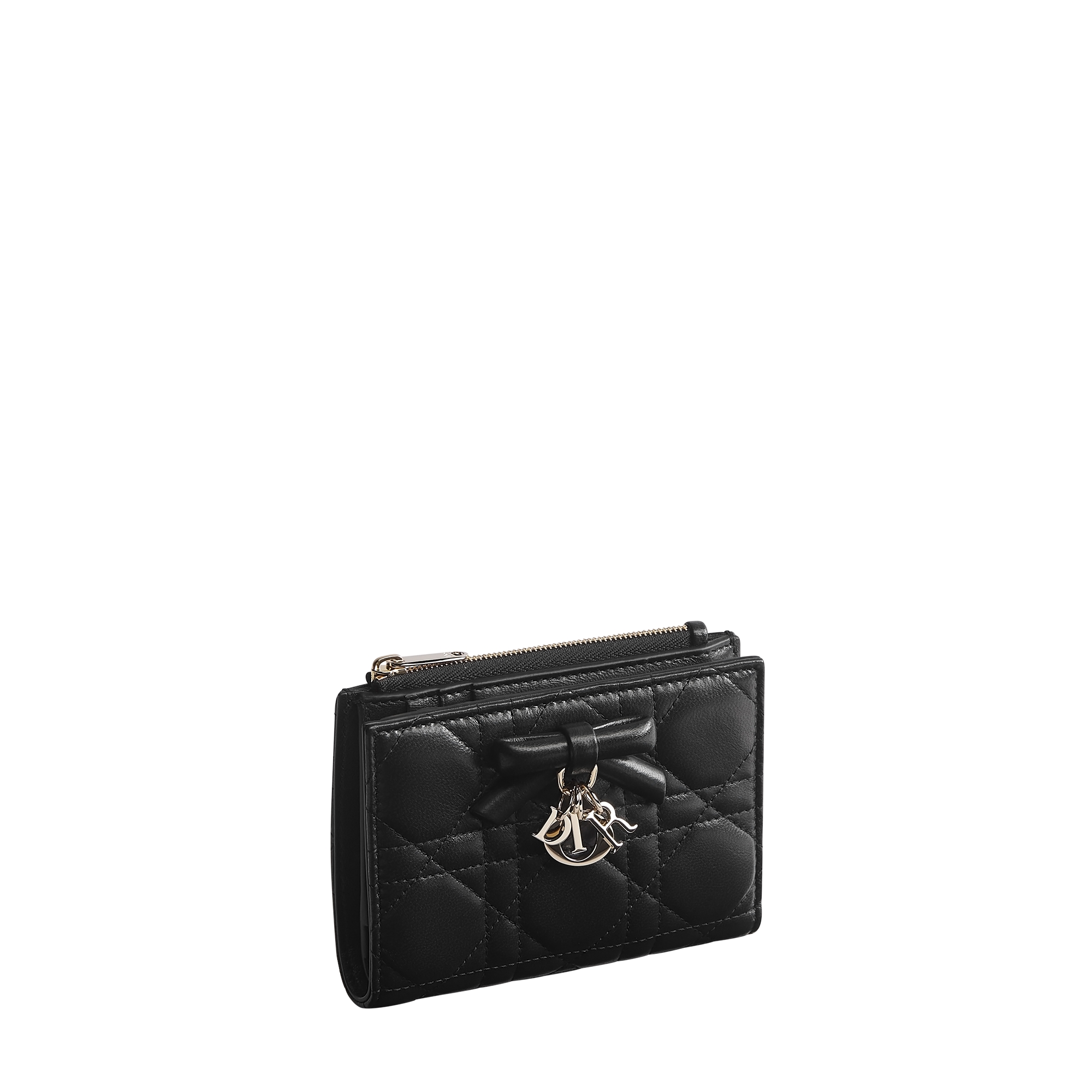 Lady Dior Dahlia Wallet Black Cannage Lambskin E03