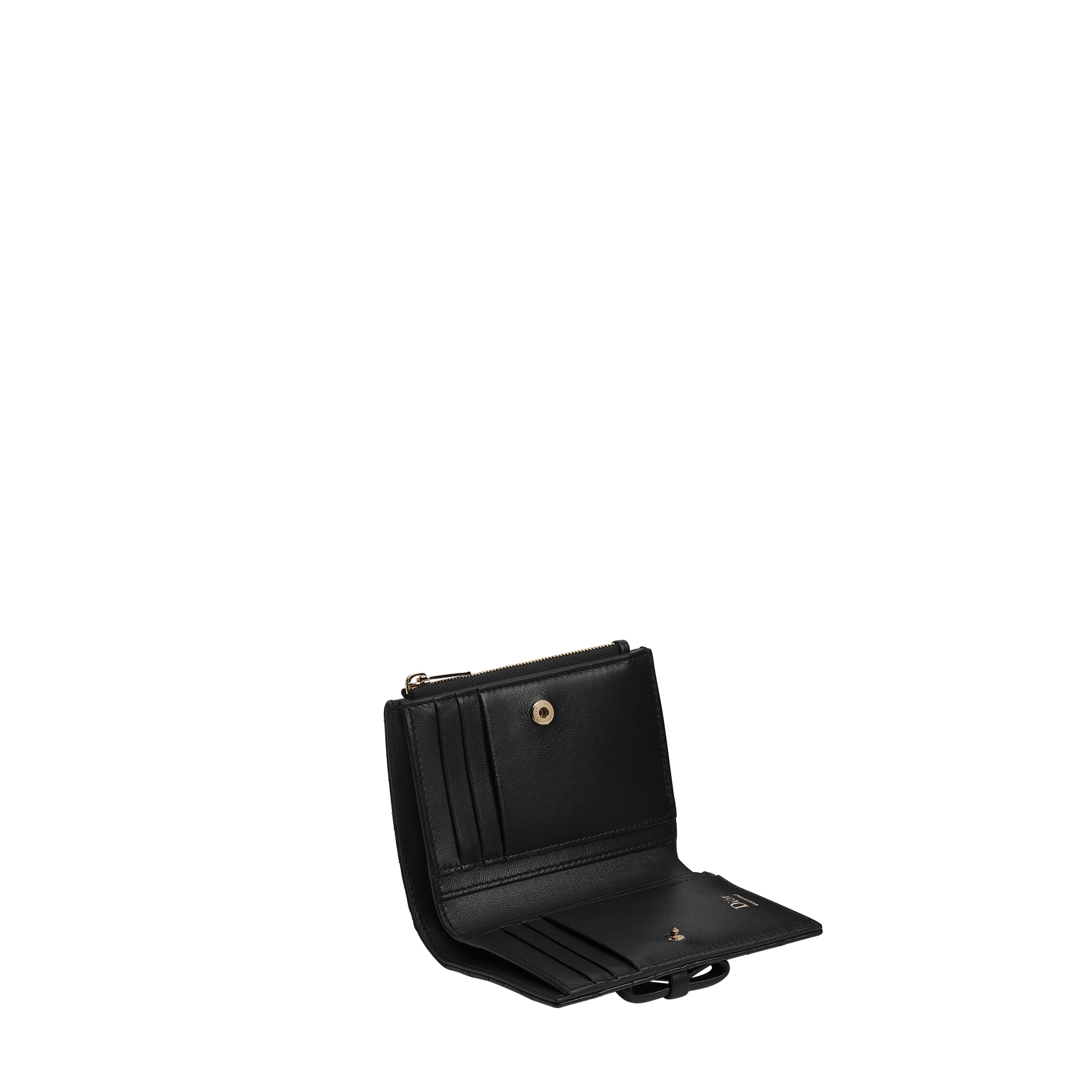 Lady Dior Dahlia Wallet Black Cannage Lambskin E06