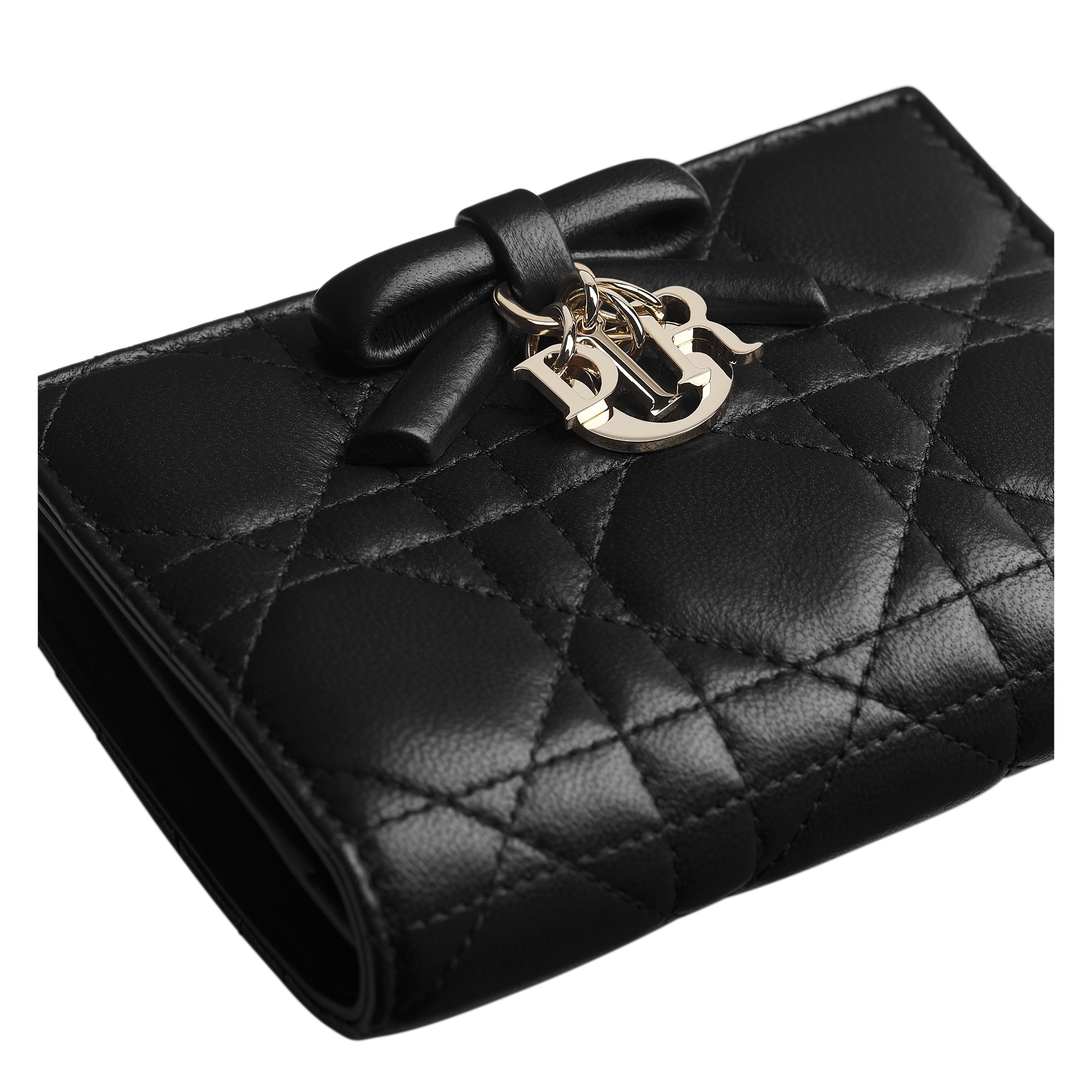 Lady Dior Dahlia Wallet Black Cannage Lambskin E10