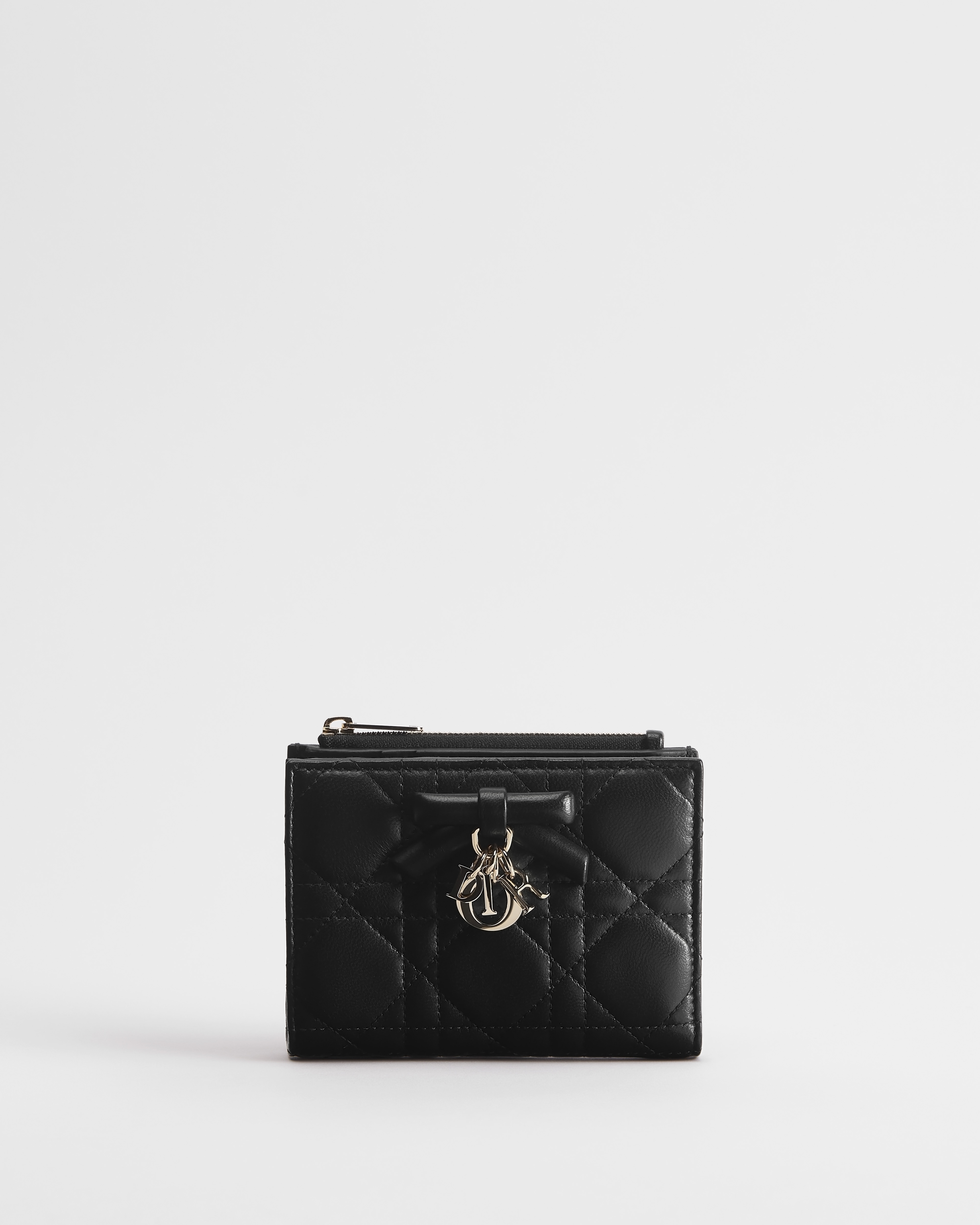 Lady Dior Dahlia Wallet Black Cannage Lambskin E01