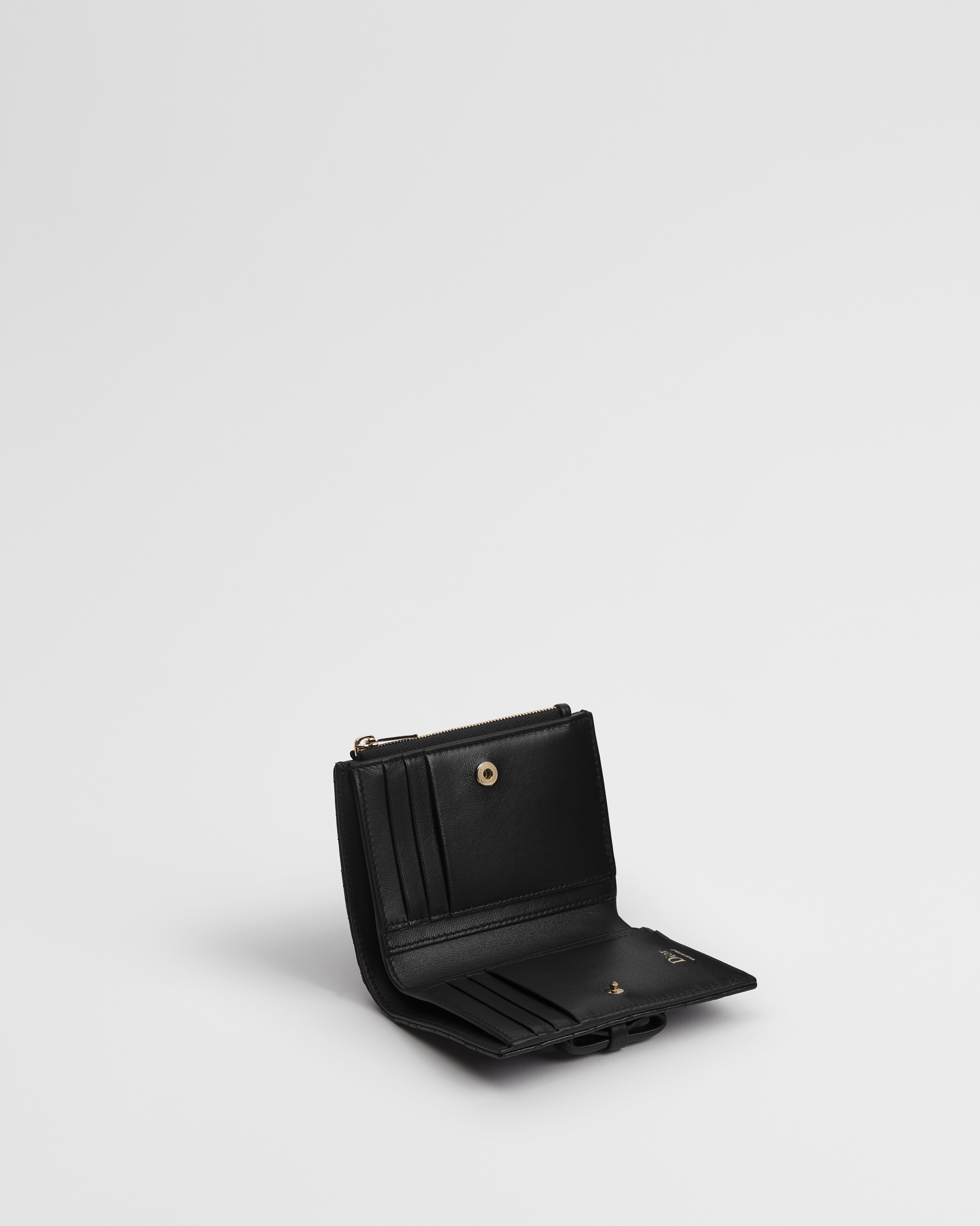 Lady Dior Dahlia Wallet Black Cannage Lambskin E06