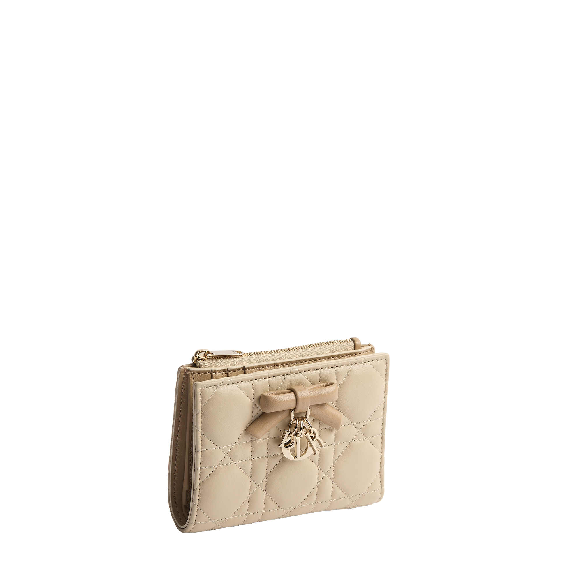 Lady Dior Dahlia Wallet Two-Tone Trench and Biscuit Cannage Lambskin E03