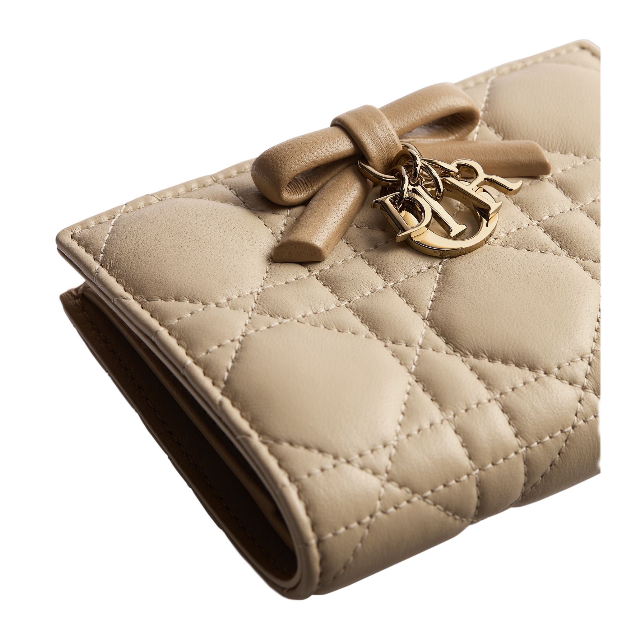 Lady Dior Dahlia Wallet Two-Tone Trench and Biscuit Cannage Lambskin E09