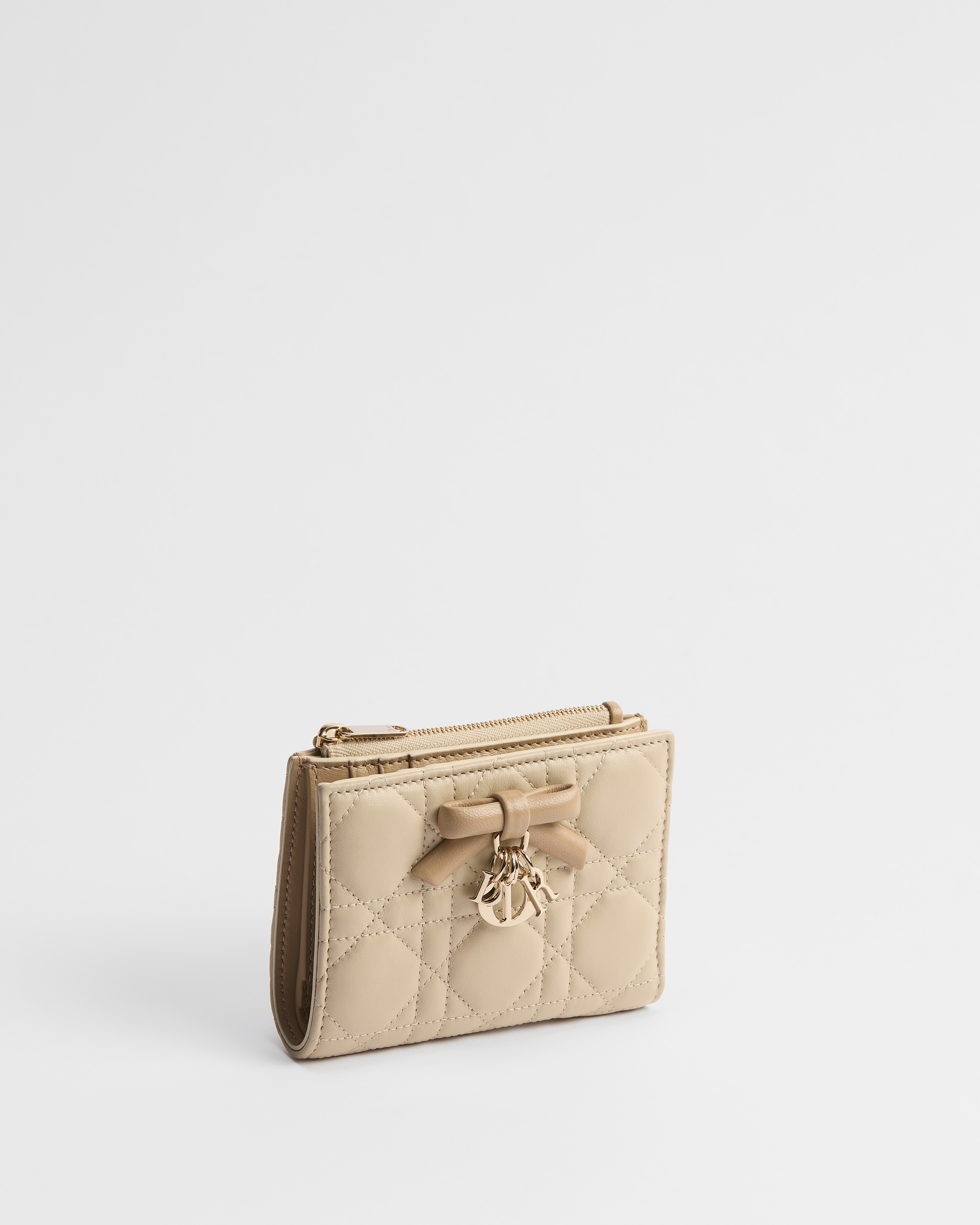 Lady Dior Dahlia Wallet Two-Tone Trench and Biscuit Cannage Lambskin E03