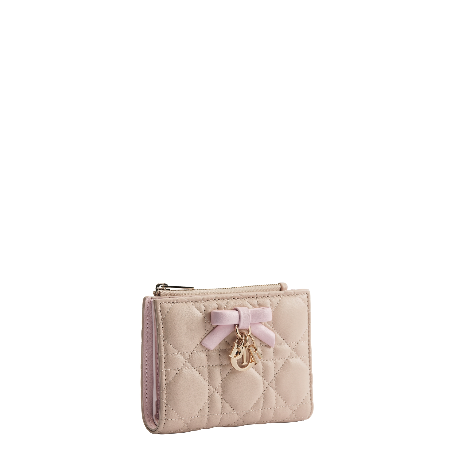 Lady Dior Dahlia Wallet Lingerie Pink and Rose Tendre Two-Tone Cannage Lambskin E03