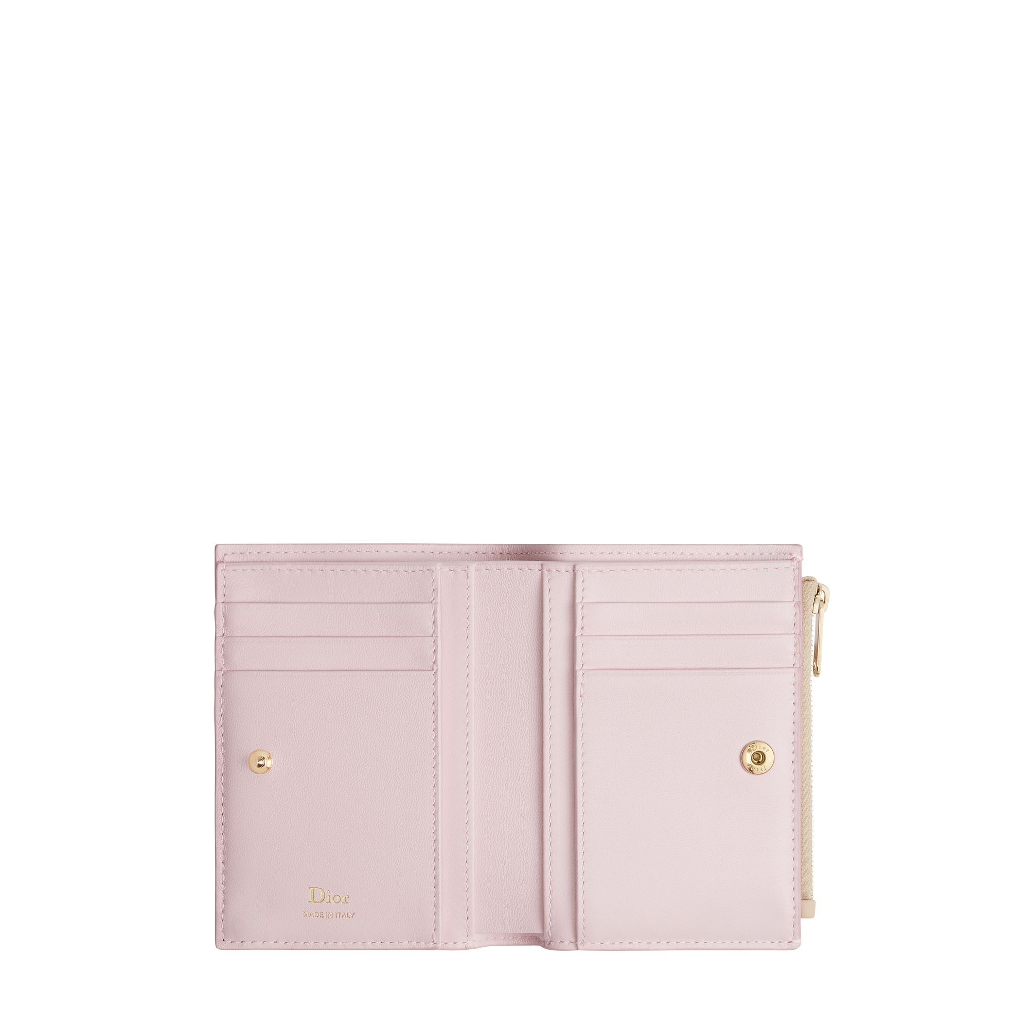 Lady Dior Dahlia Wallet Lingerie Pink and Rose Tendre Two-Tone Cannage Lambskin E07