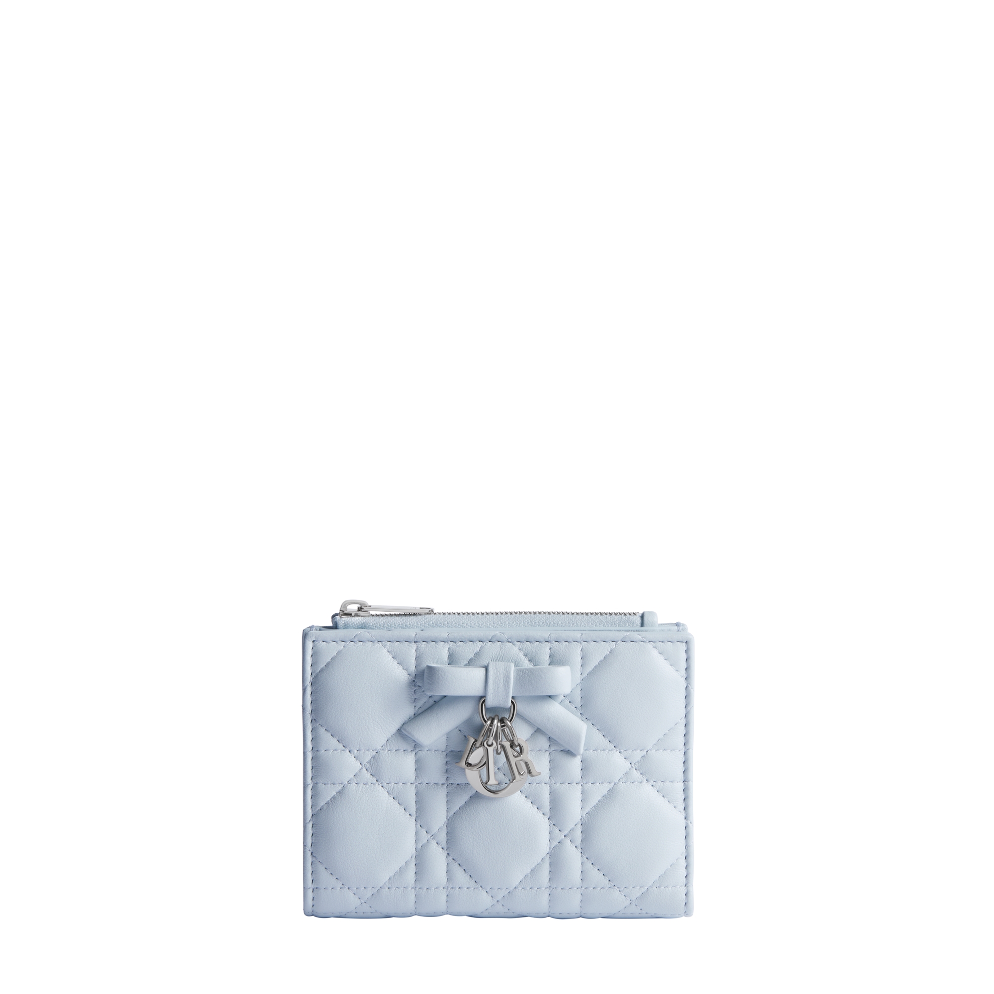 Lady Dior Dahlia Wallet Ice Blue Cannage Lambskin | DIOR