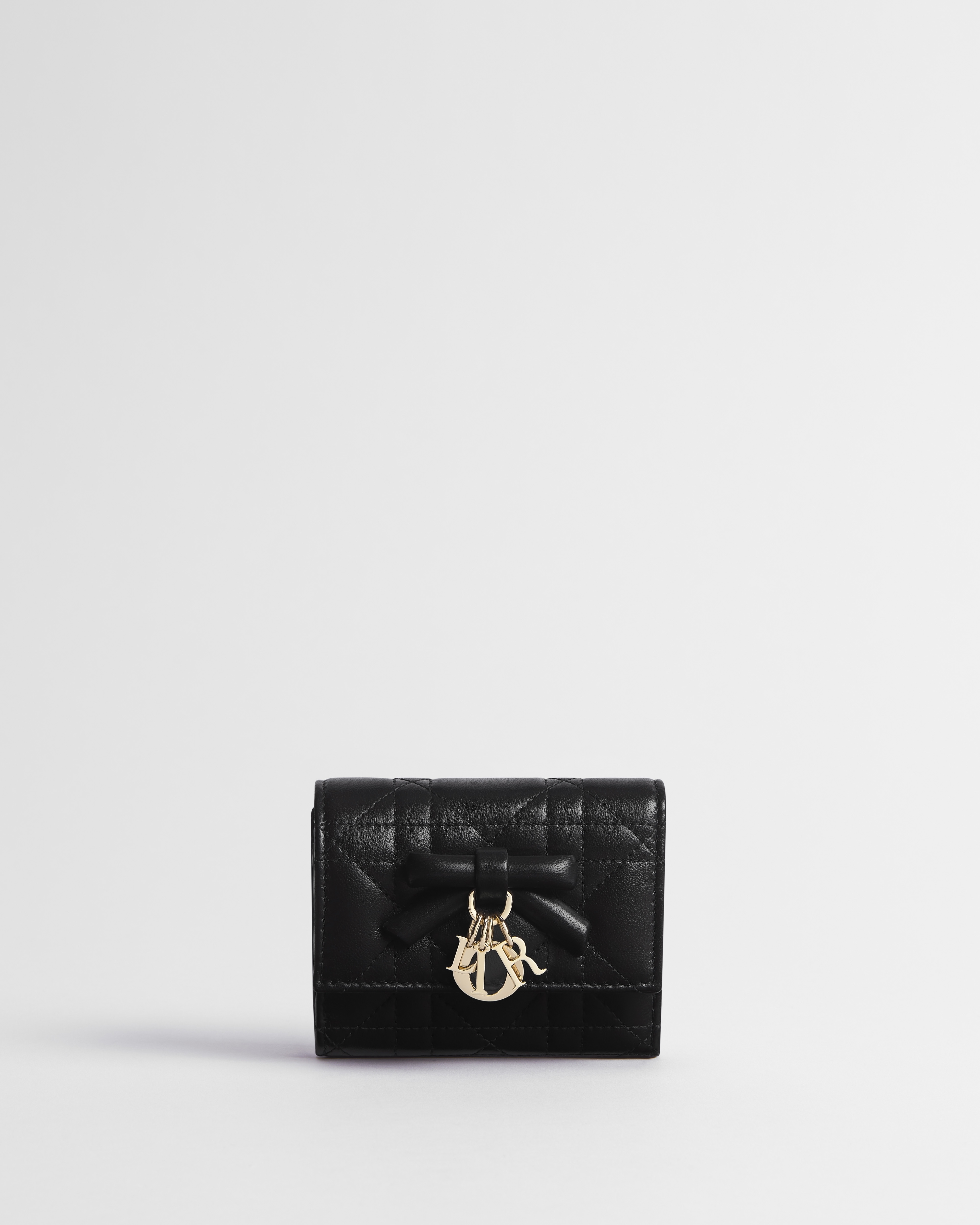 My Dior Hibiscus L-Zip Wallet Black Cannage Lambskin E01