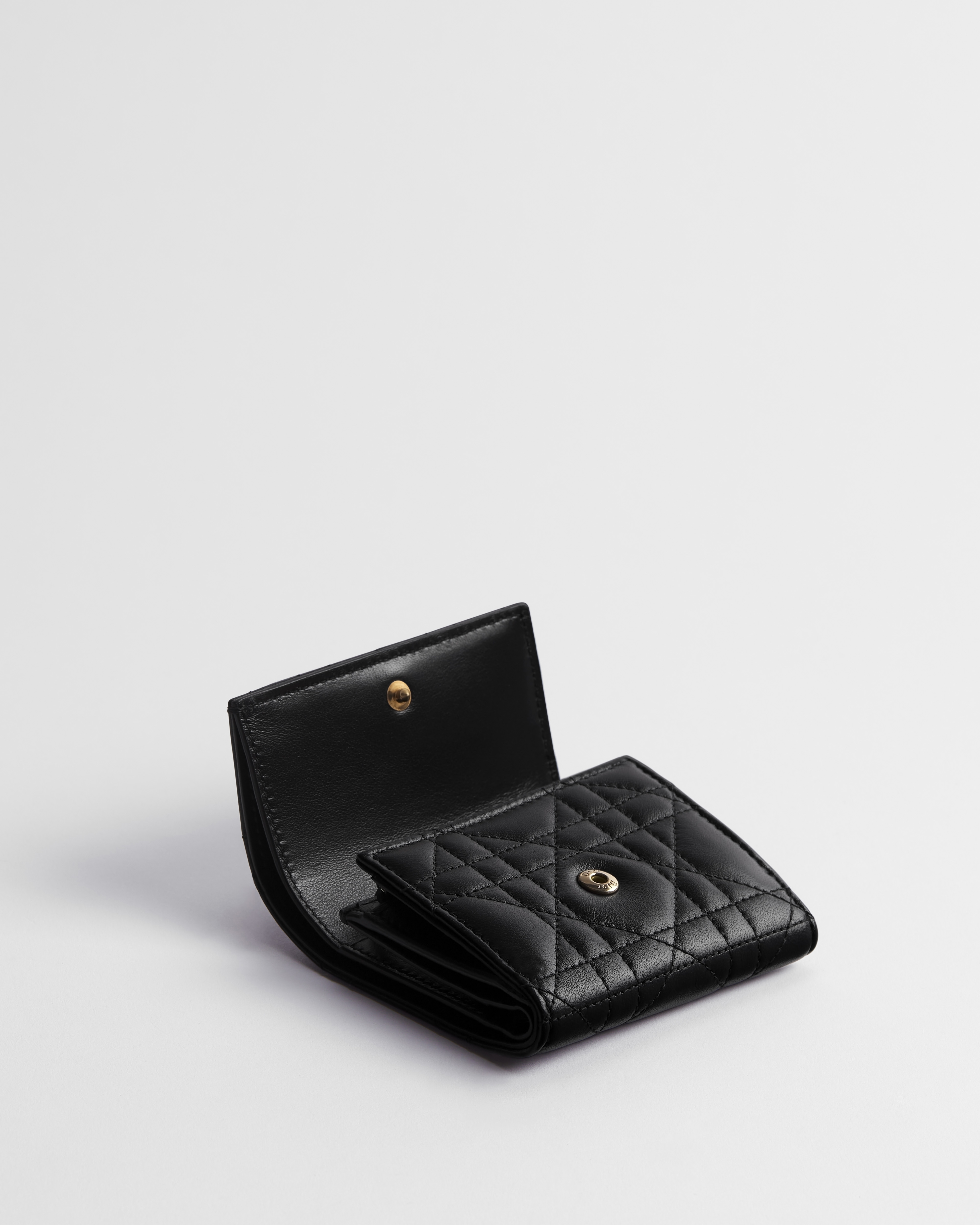 My Dior Hibiscus L-Zip Wallet Black Cannage Lambskin E06