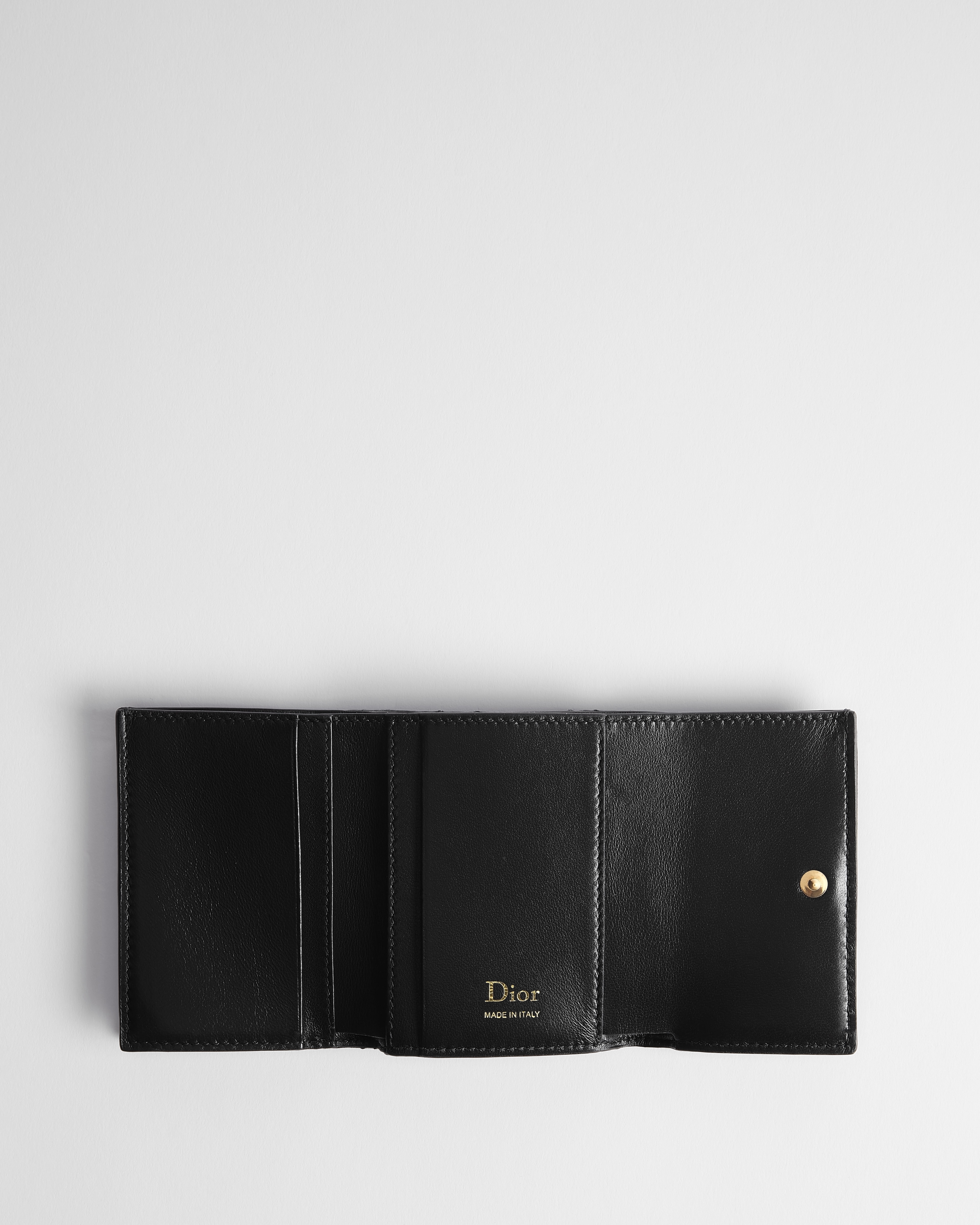 My Dior Hibiscus L-Zip Wallet Black Cannage Lambskin E07