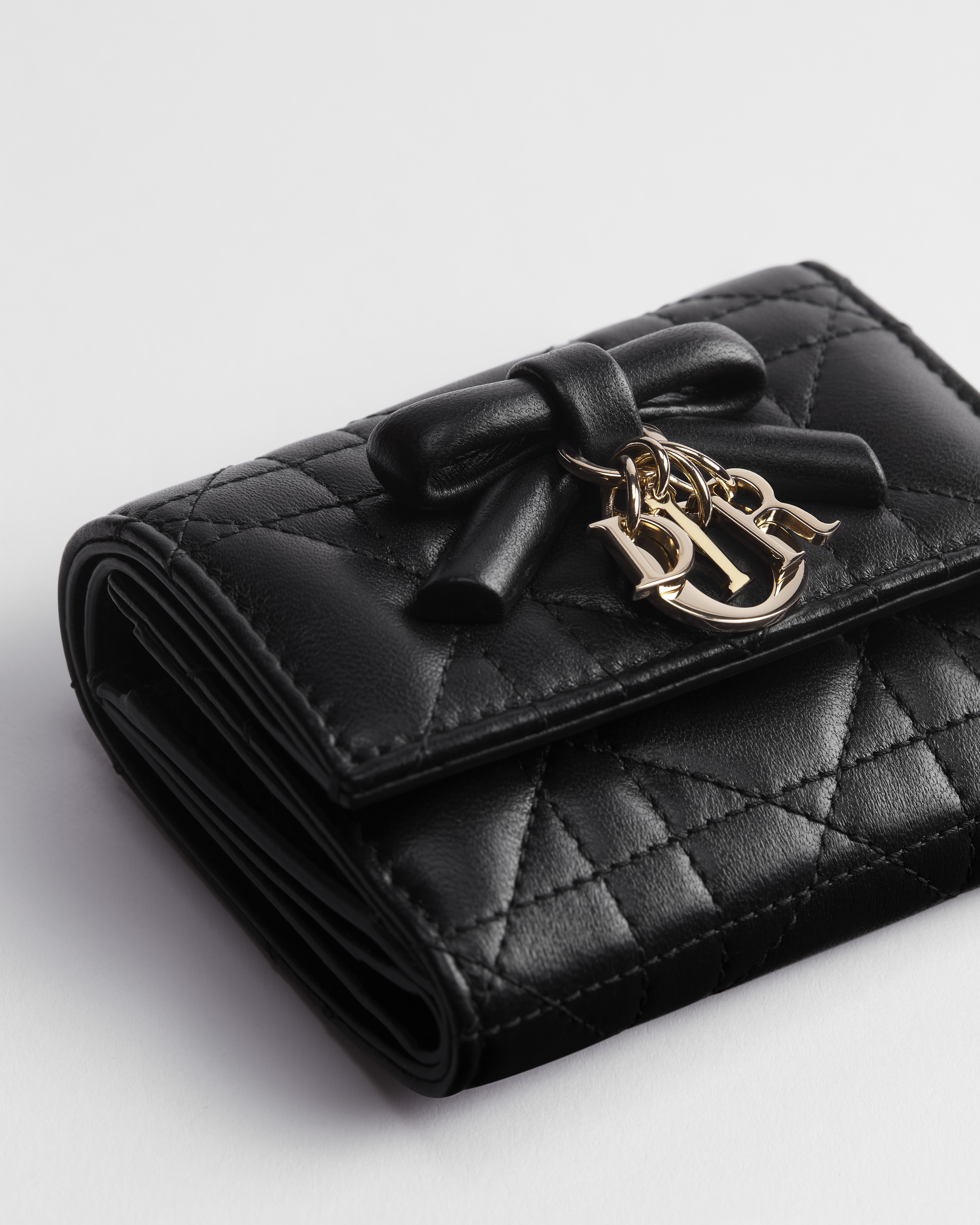 My Dior Hibiscus L-Zip Wallet Black Cannage Lambskin E09