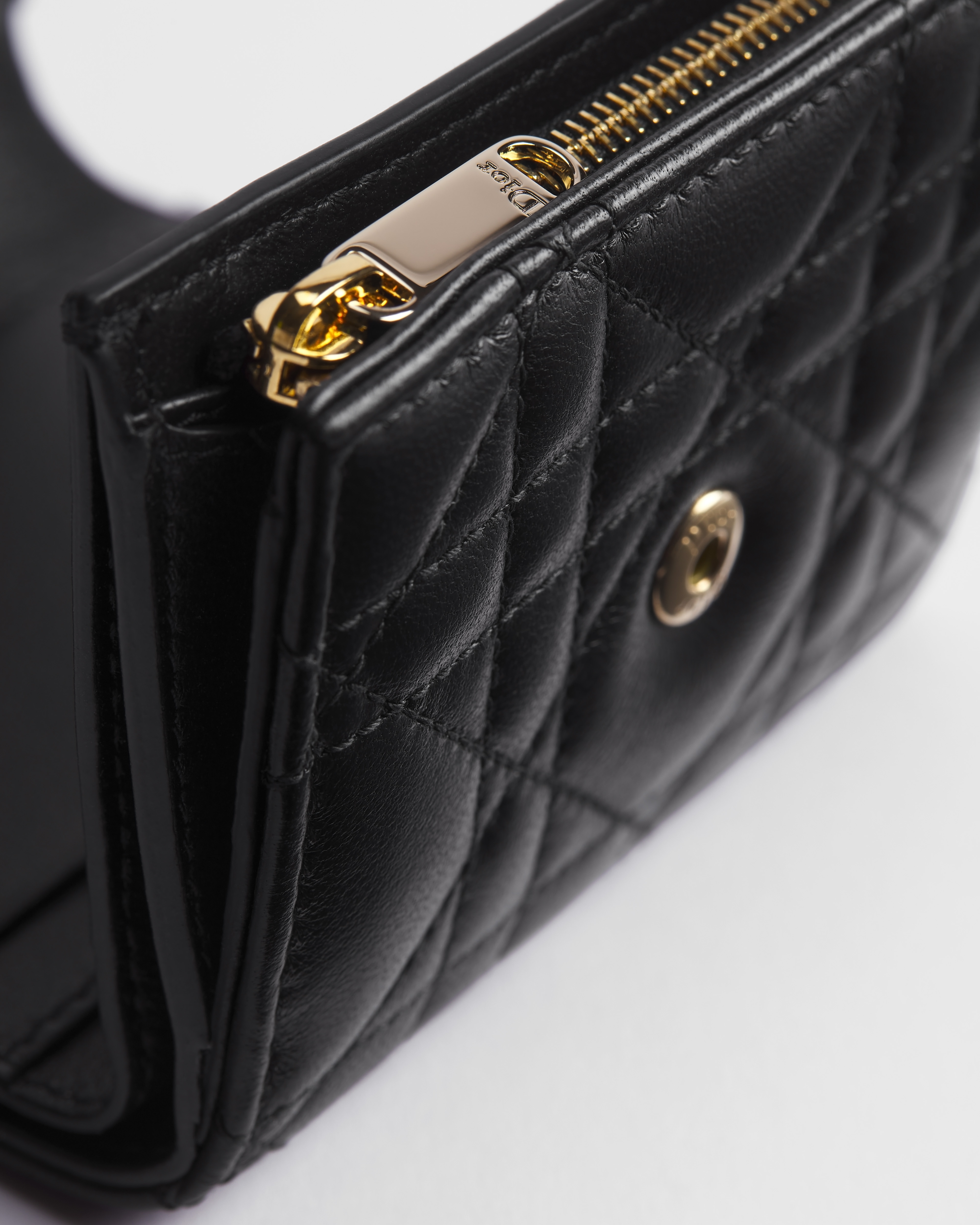 My Dior Hibiscus L-Zip Wallet Black Cannage Lambskin E10