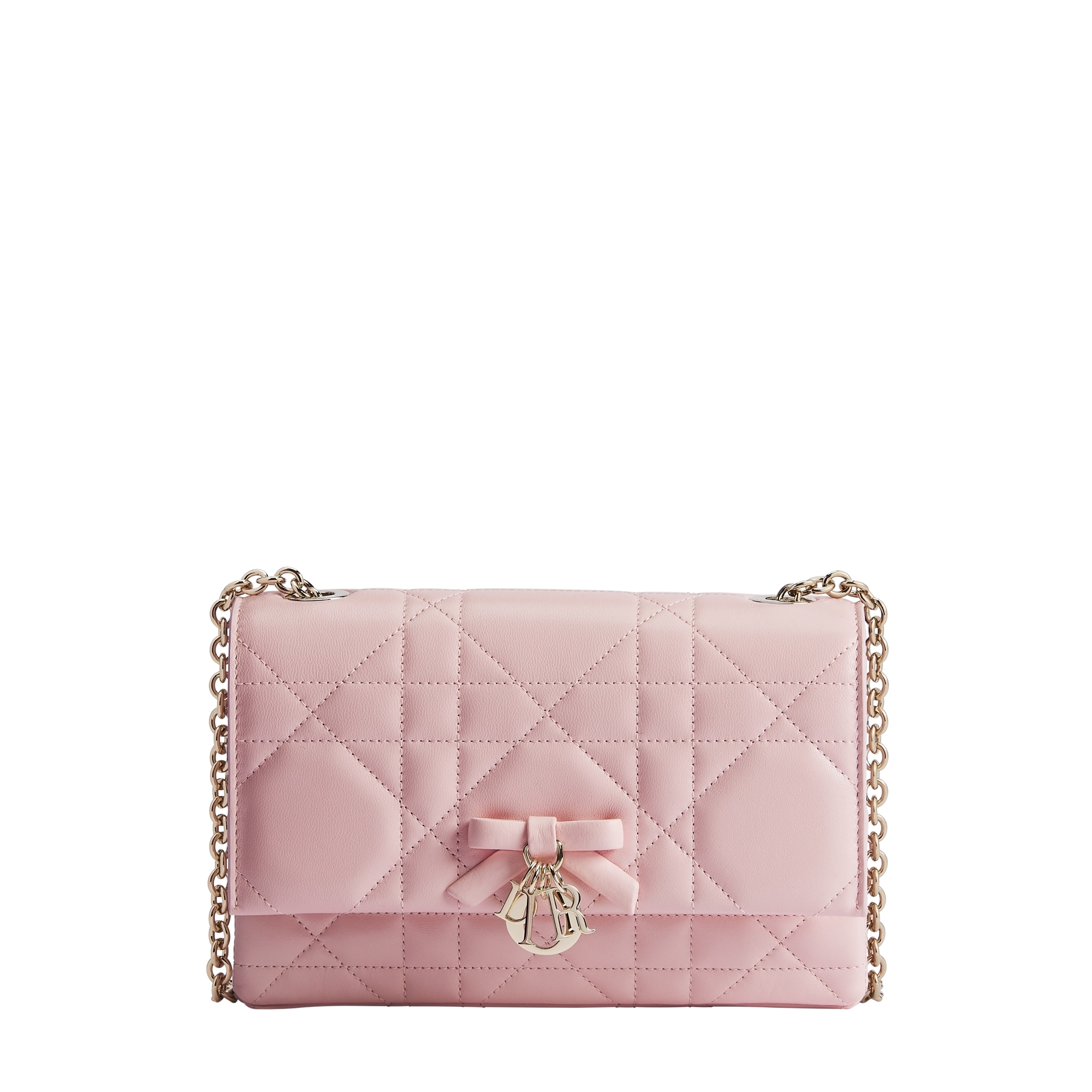 Mini Bag with Chain Soupir Pink Macrocannage Lambskin | DIOR