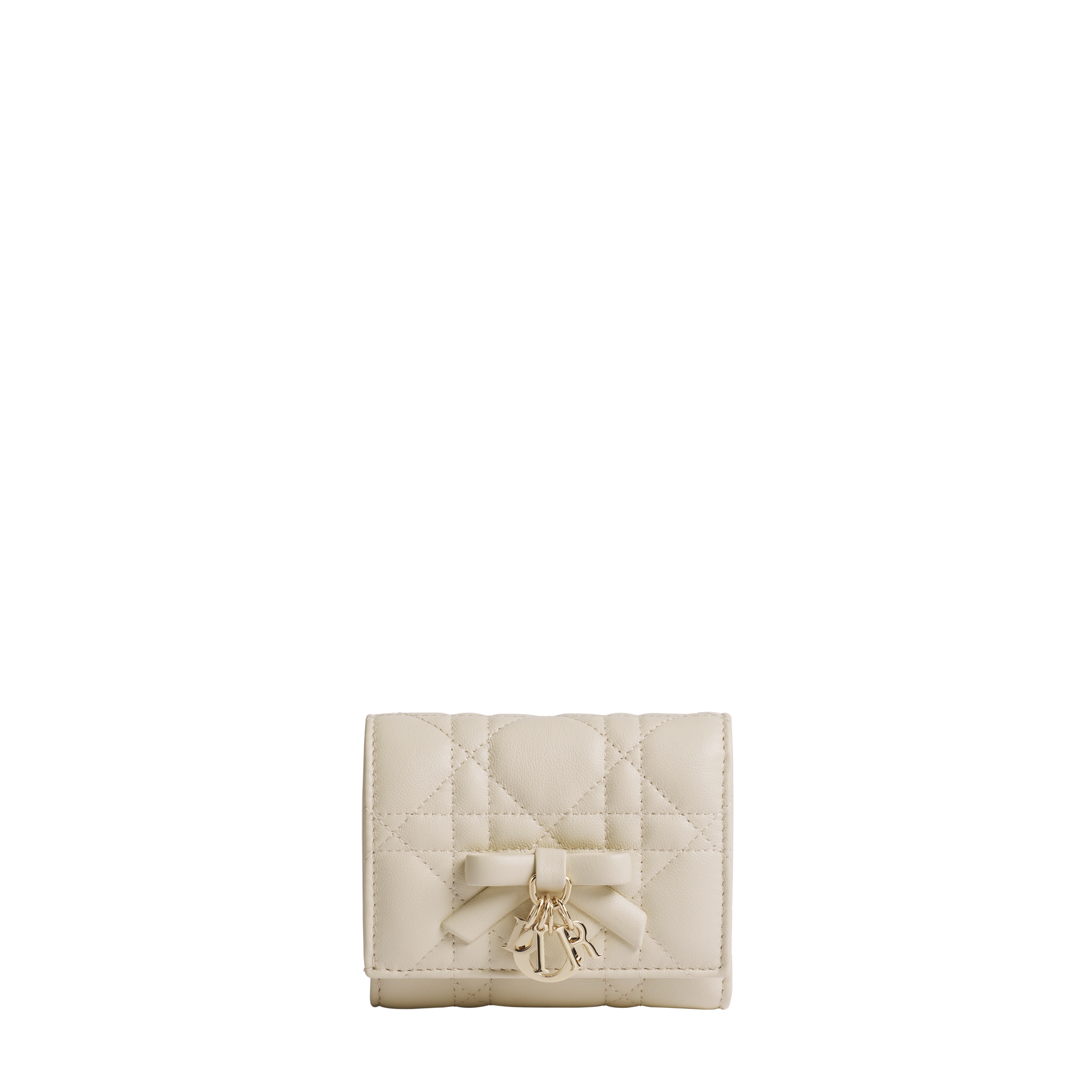 Lady Dior Hibiscus Wallet Craie Cannage Lambskin E01