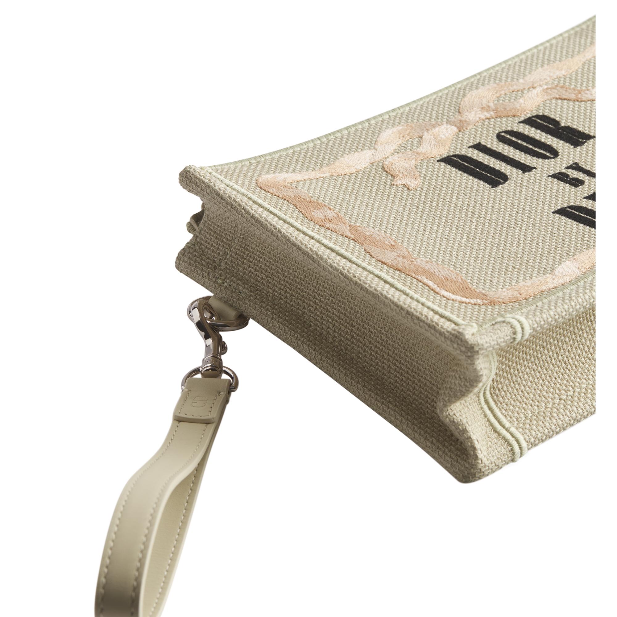 A5 Triangle Pouch Beige, Pink and Black Book Cover Embroidery E09