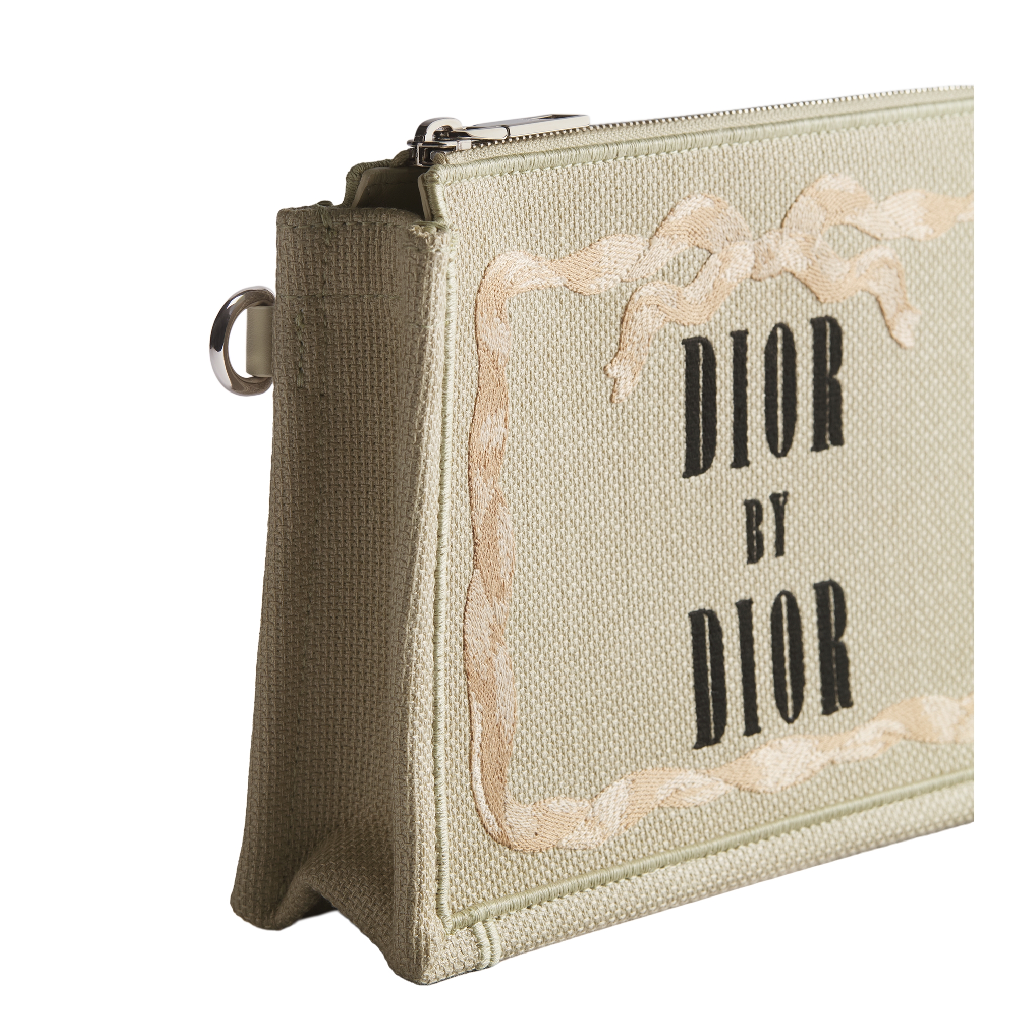 A5 Triangle Pouch Beige, Pink and Black Book Cover Embroidery E10