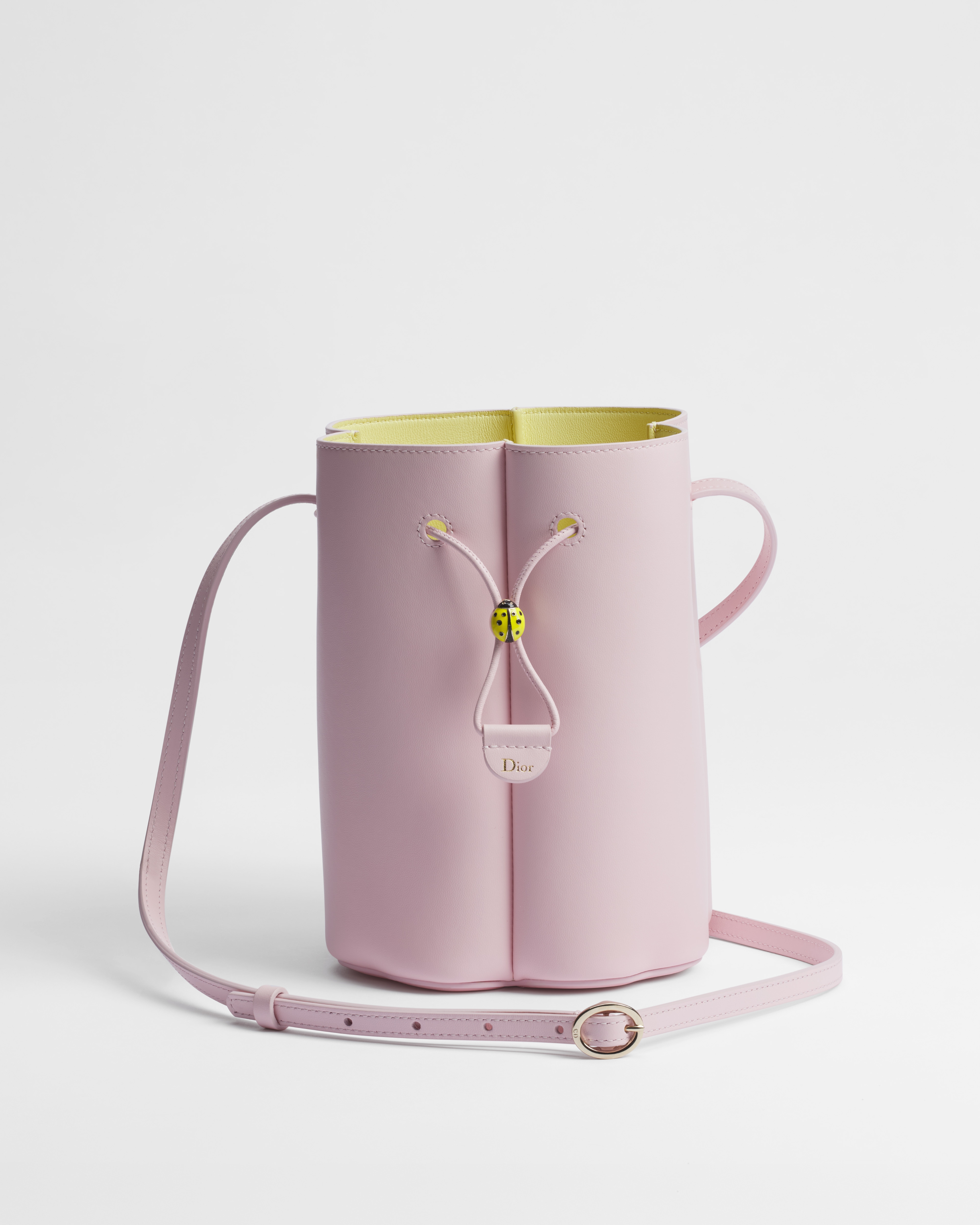 Petit Trèfle mini-bucket bag Pink Fairytale soepel lamsleer E01