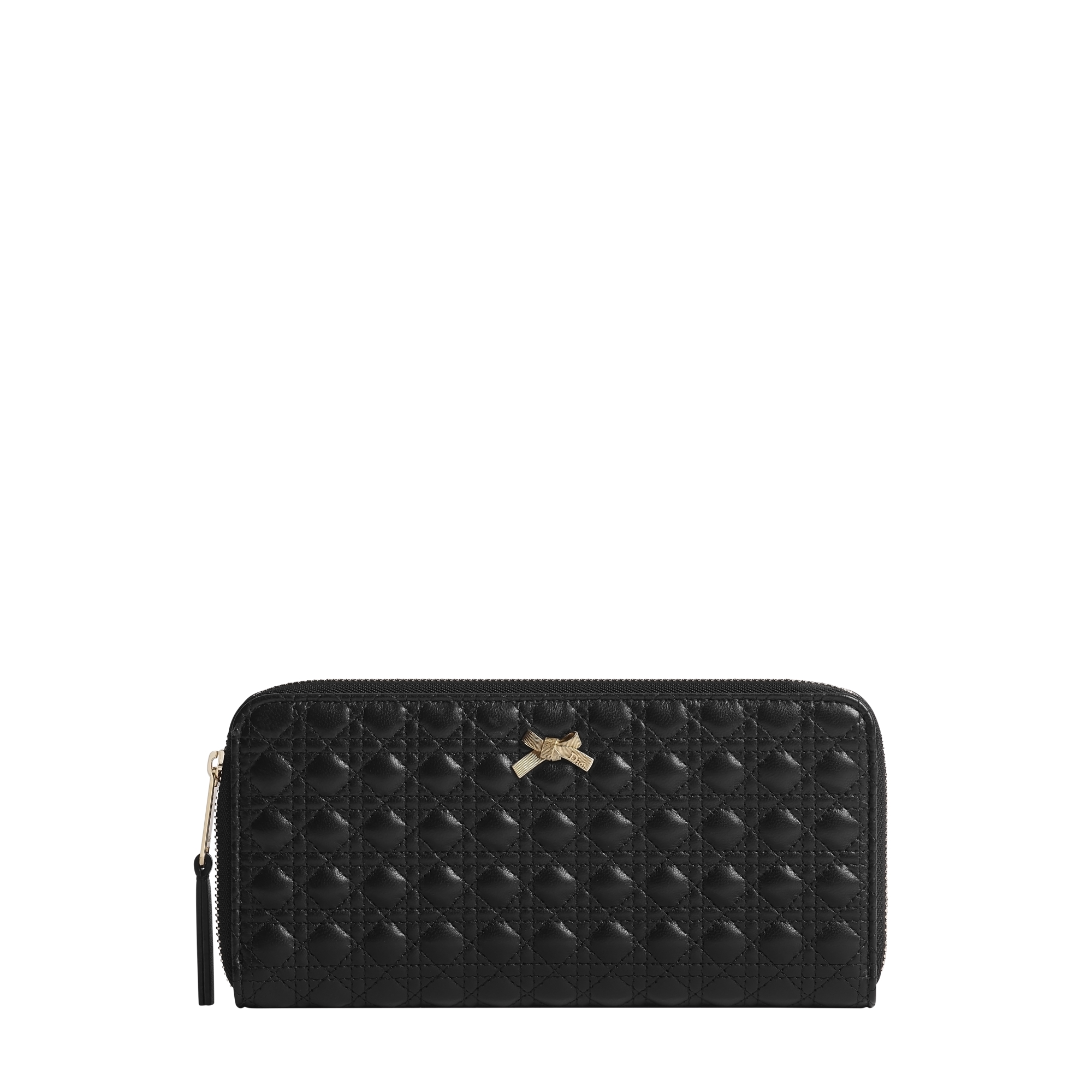 クリスチャンディオール　baby Dior チャーム ブレスレット　保存袋付 Baby Bow Voyageur スリムウォレット ブラック マイクロカナージュ