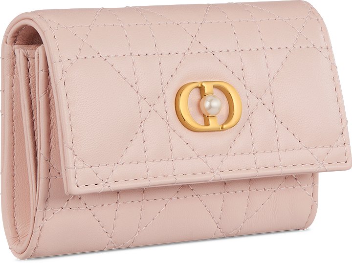 Dior Jolie Glycine Wallet Three quarter closed view