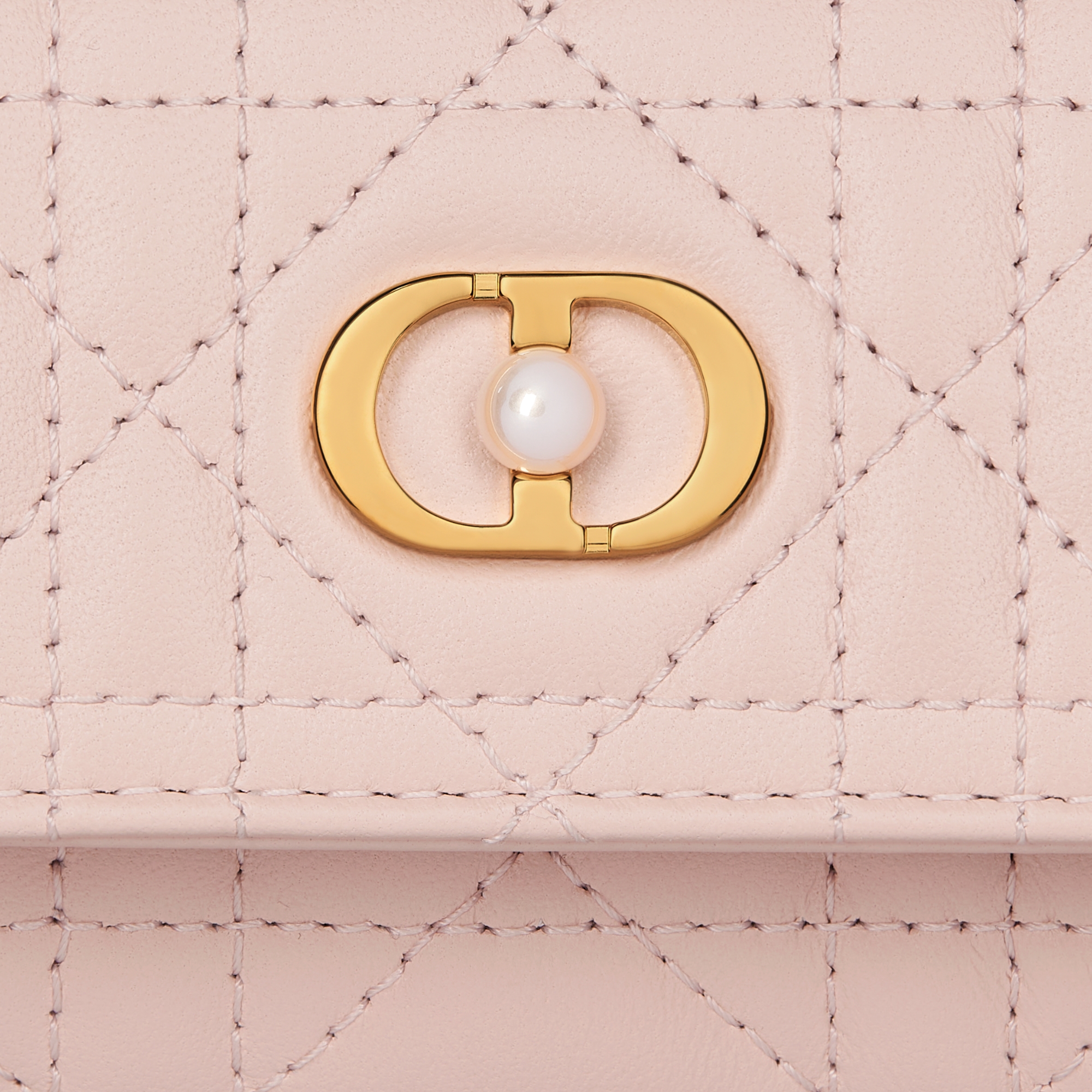 Dior Jolie Glycine-portemonnee Poederroze lamsleer met Cannage-motief E09