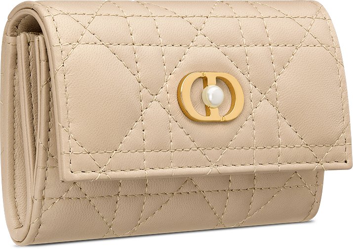 Dior Jolie Glycine Wallet Three quarter closed view