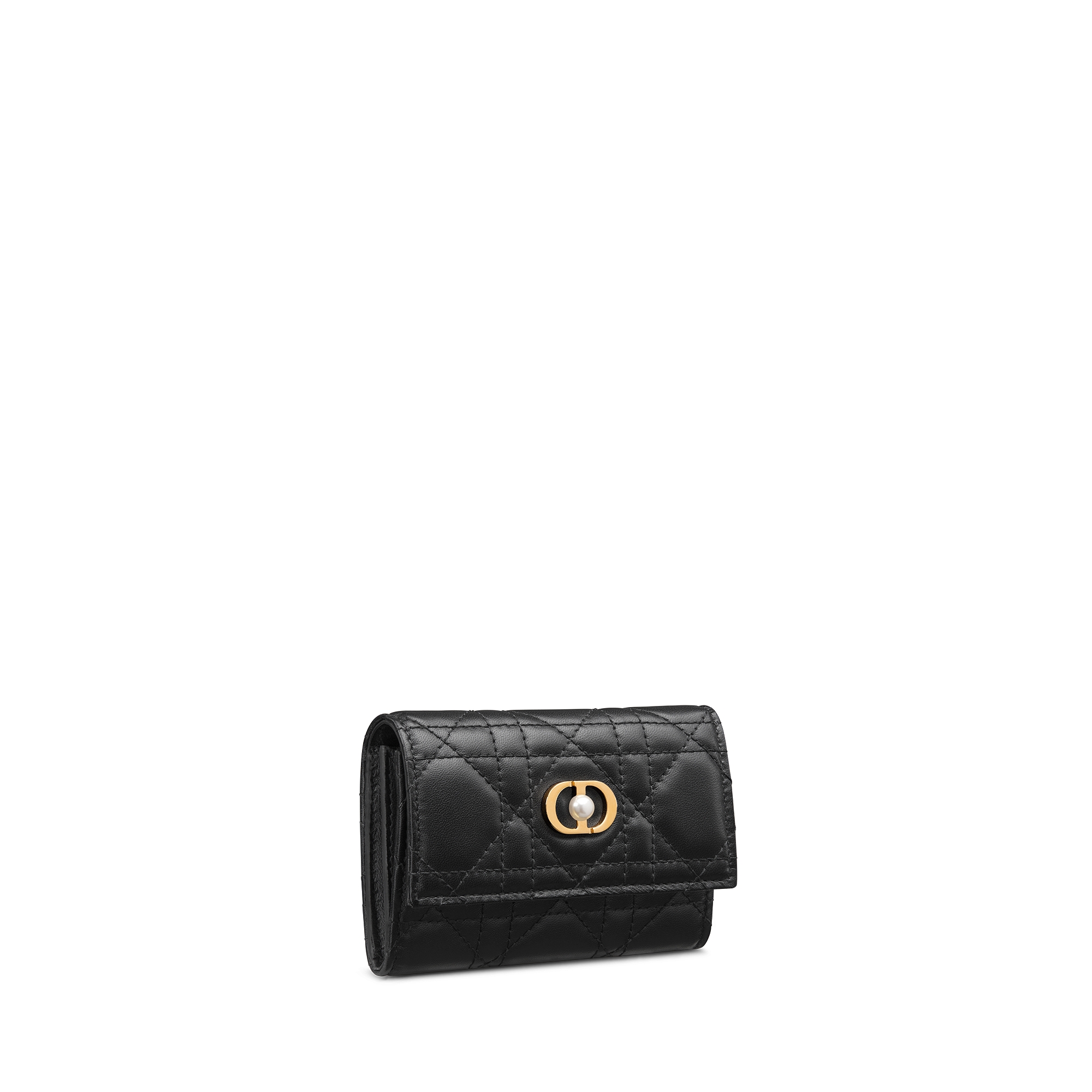 Dior Jolie Glycine Wallet Black Cannage Lambskin E03