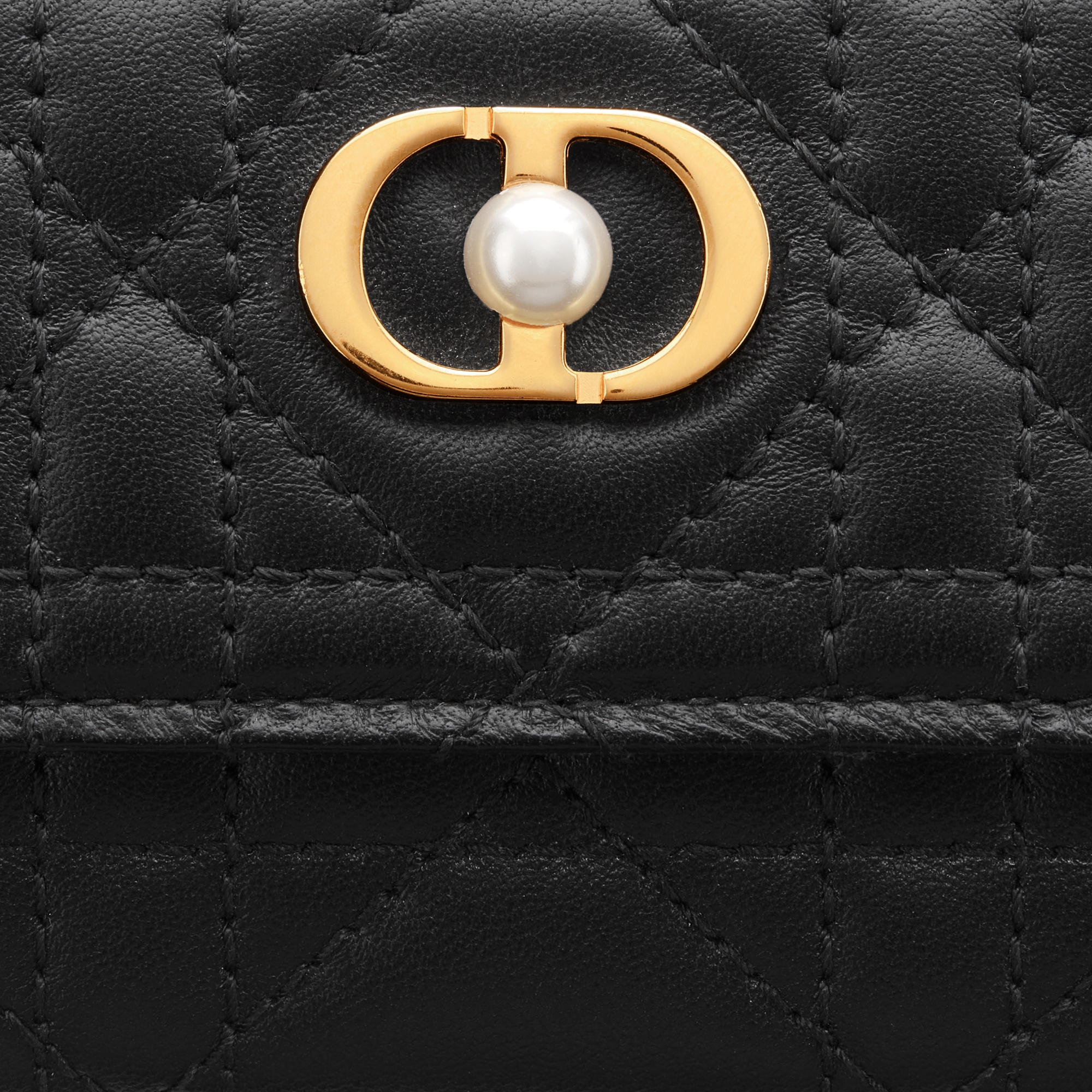 Dior Jolie Glycine Wallet Black Cannage Lambskin E09