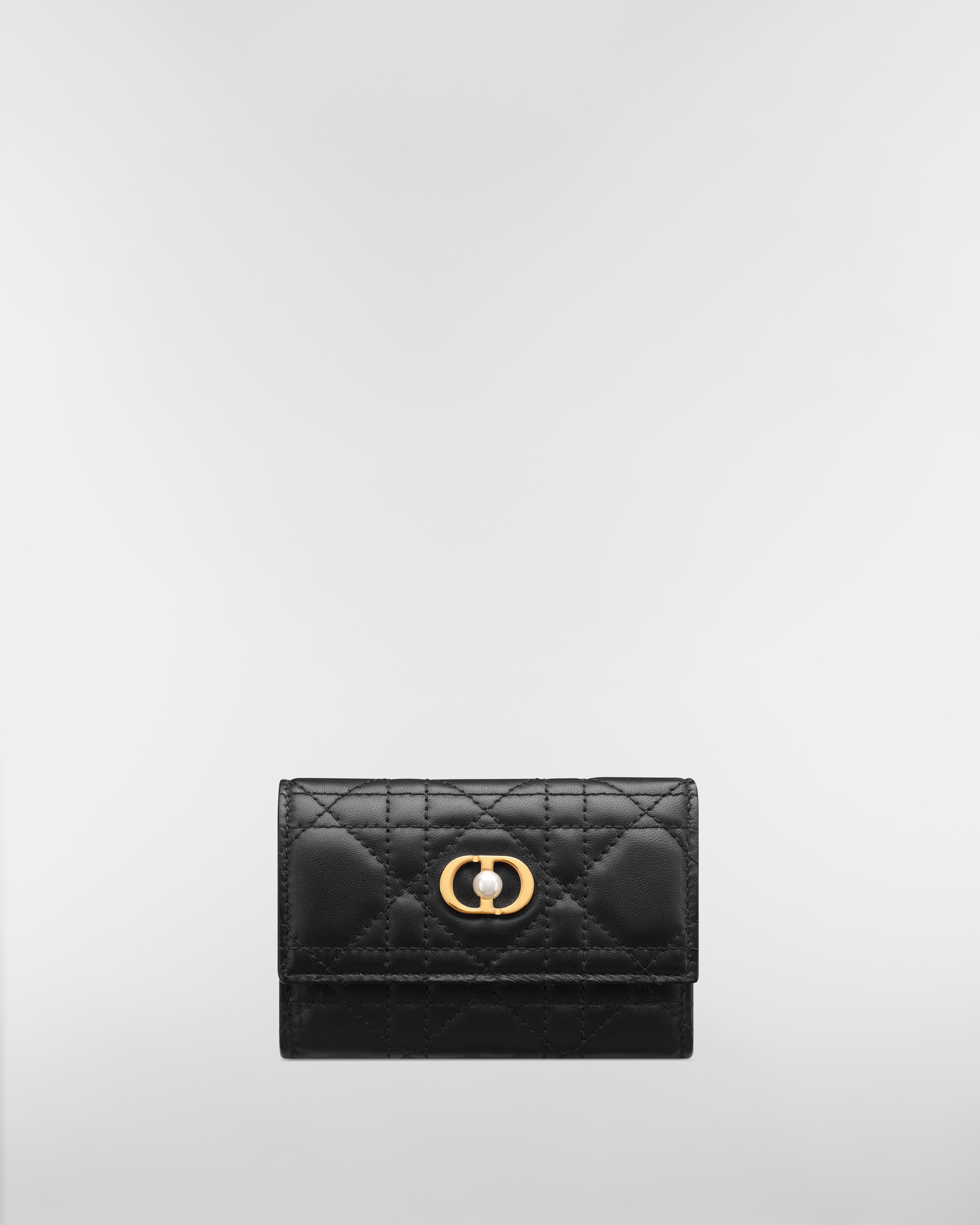 Dior Jolie Glycine Wallet Black Cannage Lambskin E01