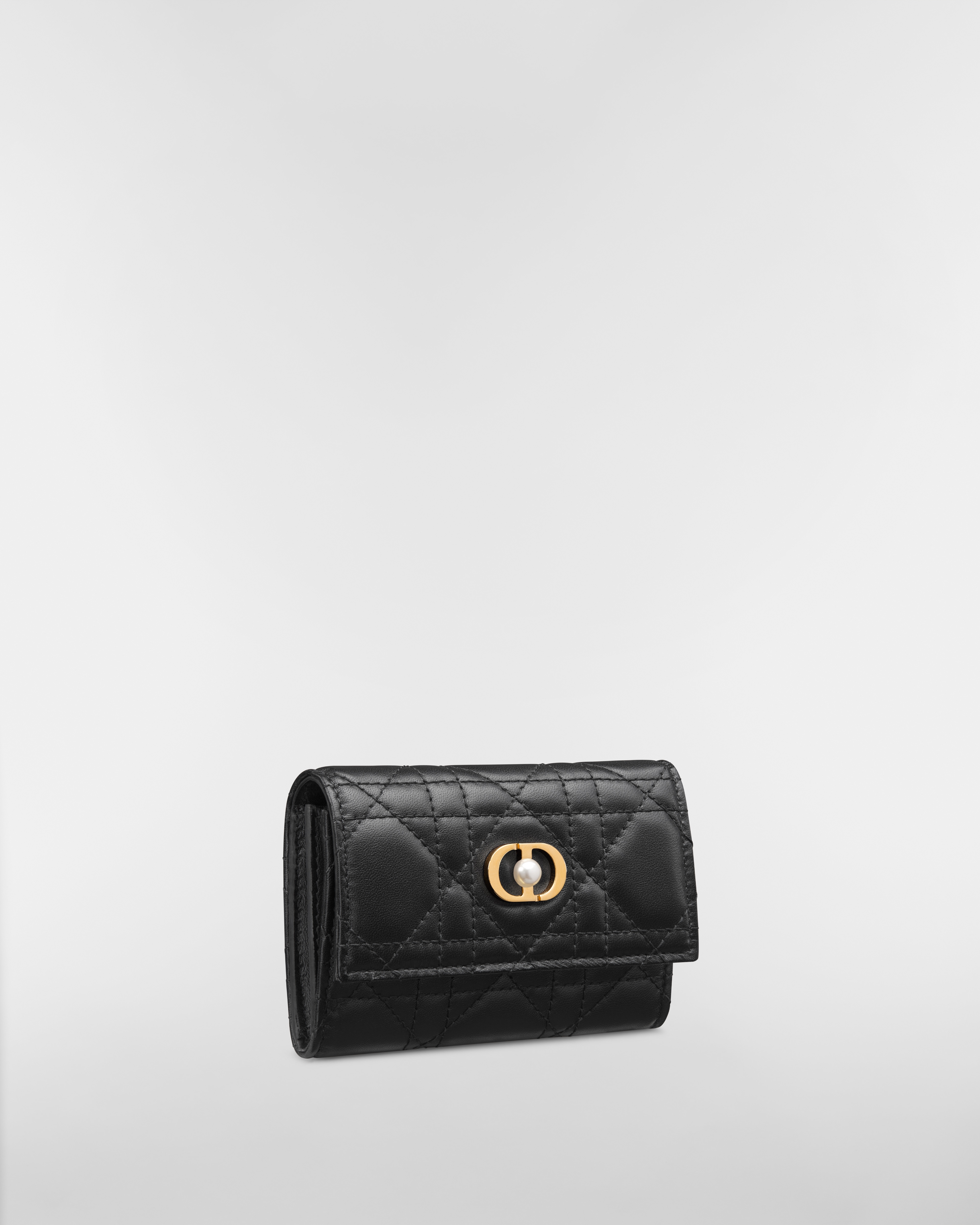 Dior Jolie Glycine Wallet Black Cannage Lambskin E03