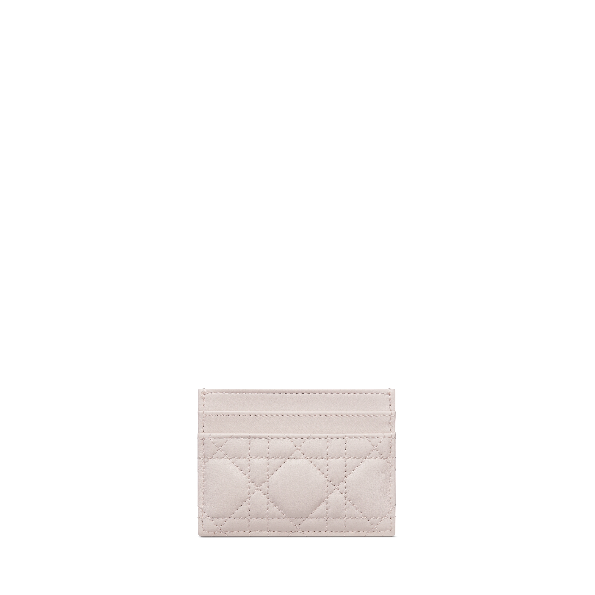 Dior Jolie Freesia-kaarthouder Linnenbeige lamsleer met Cannage-motief E08
