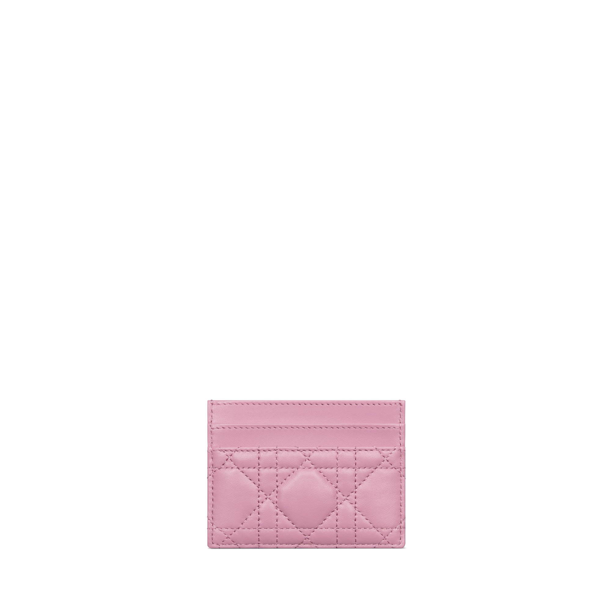 Dior Jolie Freesia Card Holder Hydrangea Pink Cannage Lambskin | DIOR