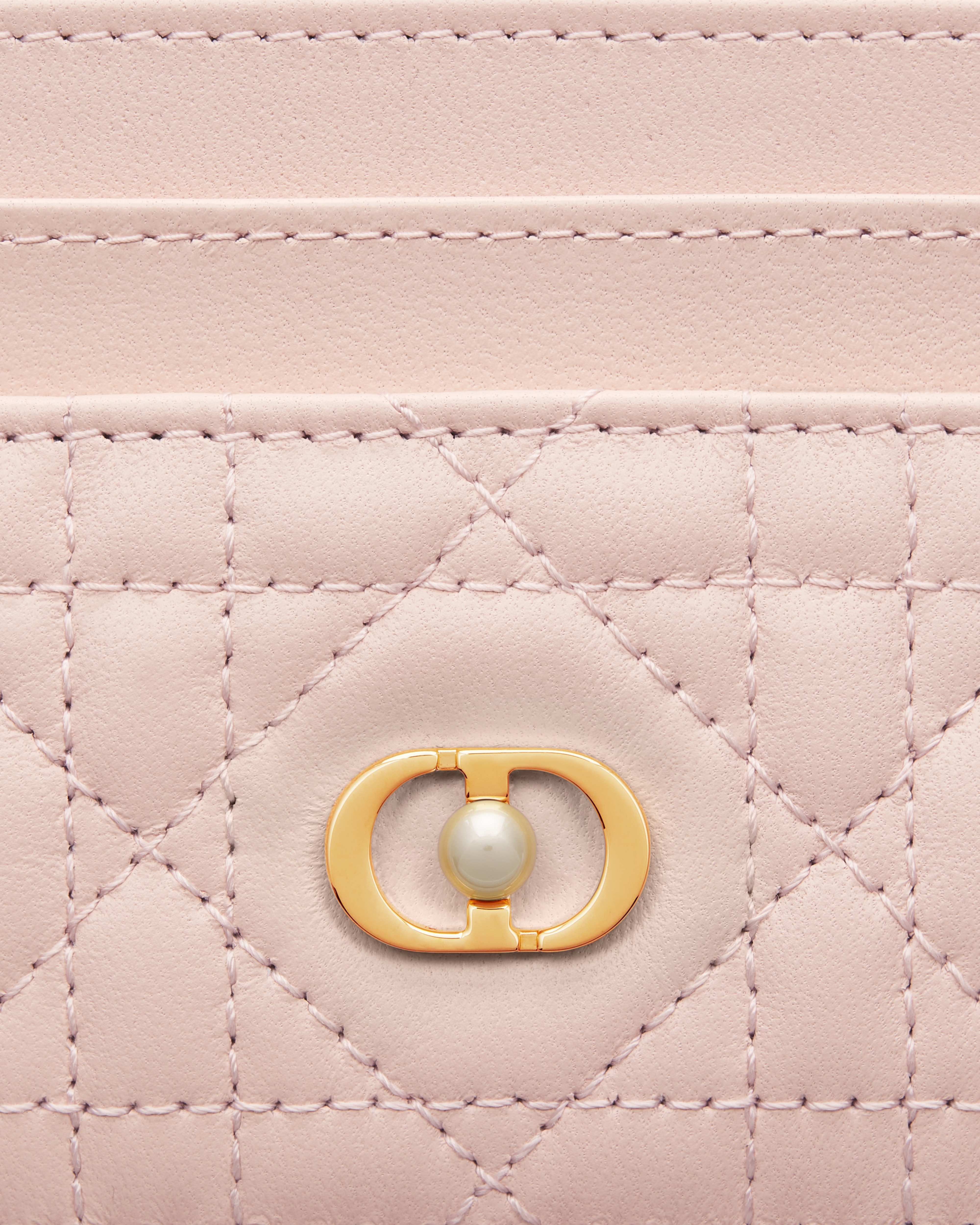 Dior Jolie Freesia Card Holder Powder Pink Cannage Lambskin E09