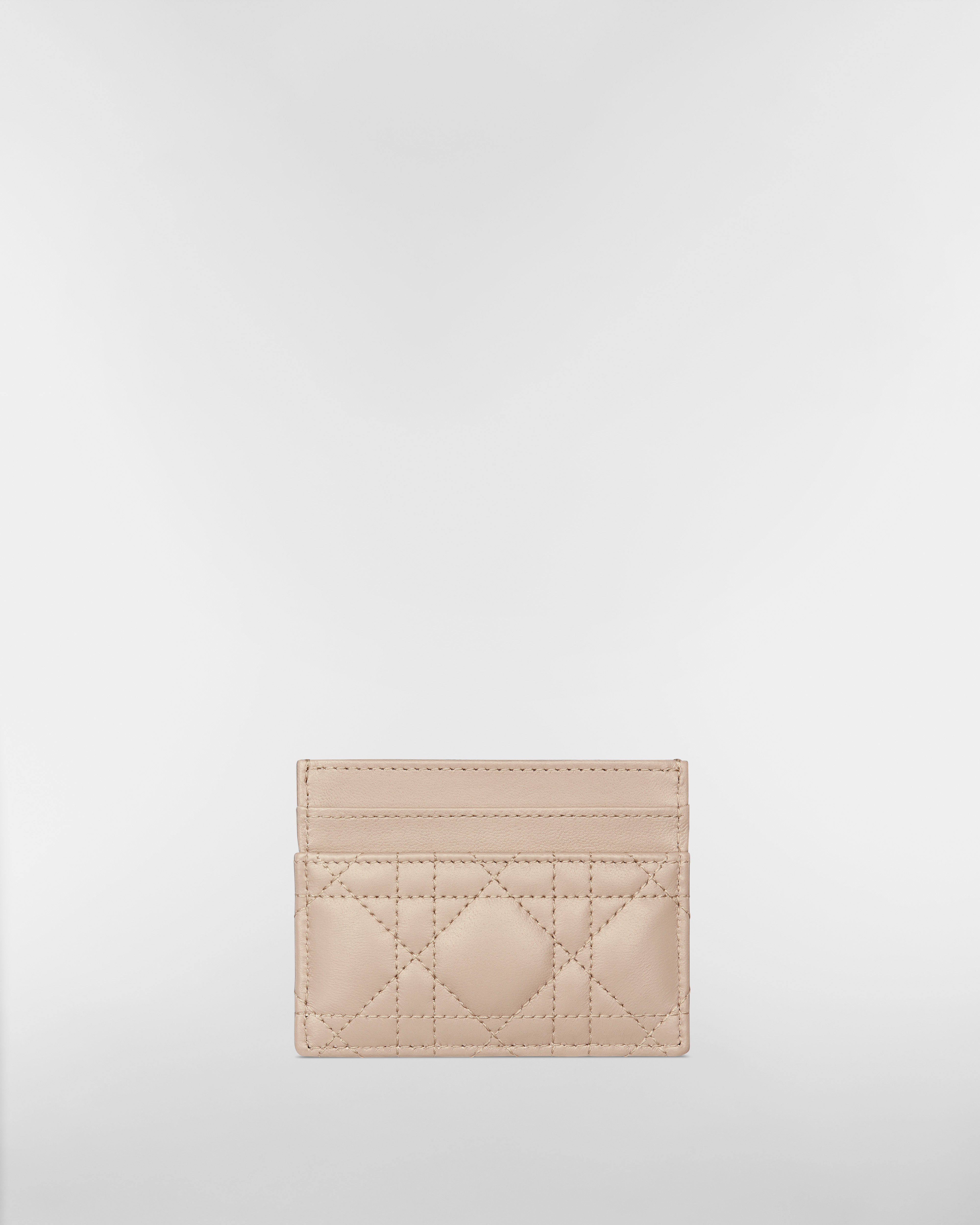 Dior Jolie Freesia Card Holder Powder Beige Cannage Lambskin E08