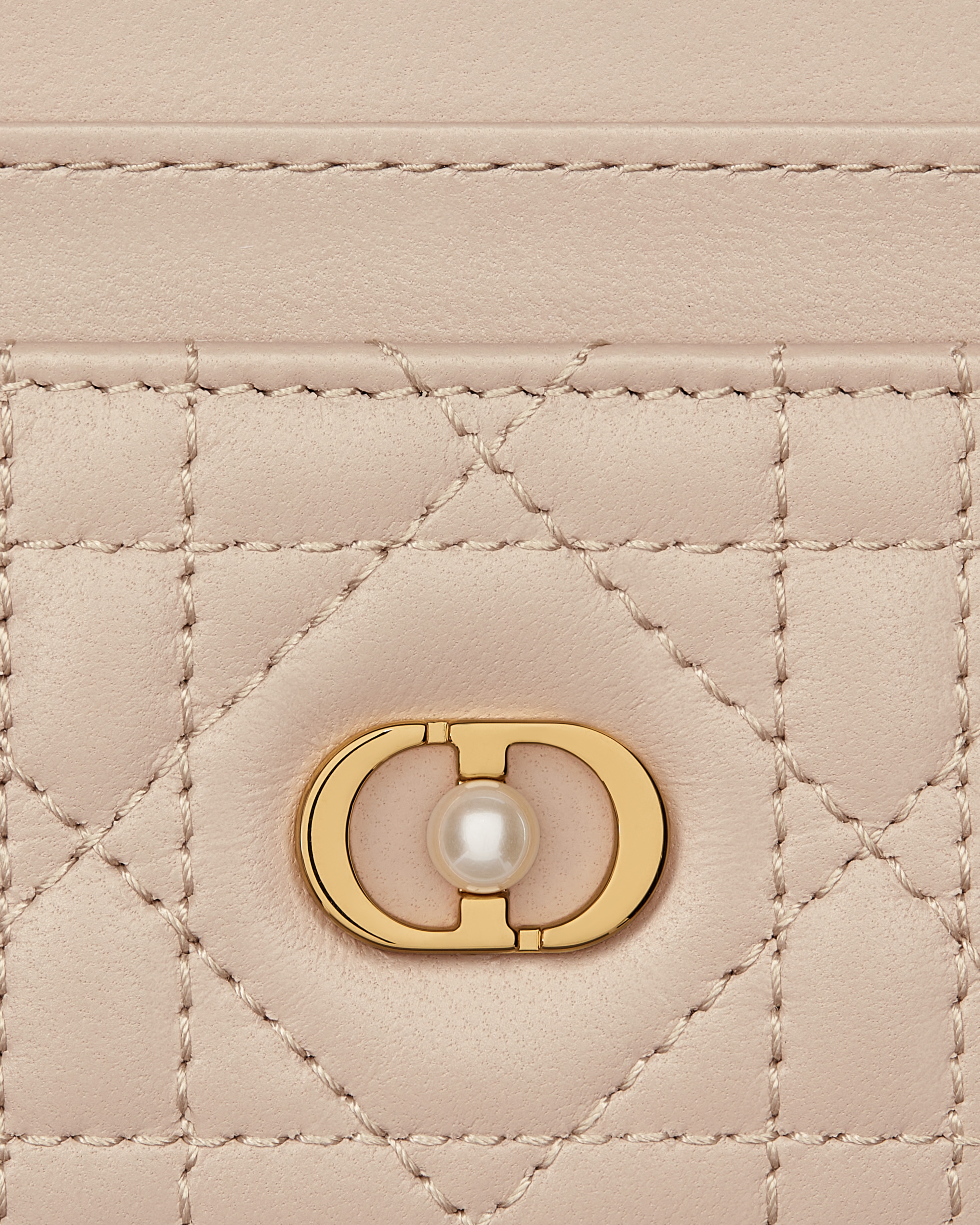 Dior Jolie Freesia Card Holder Powder Beige Cannage Lambskin E09