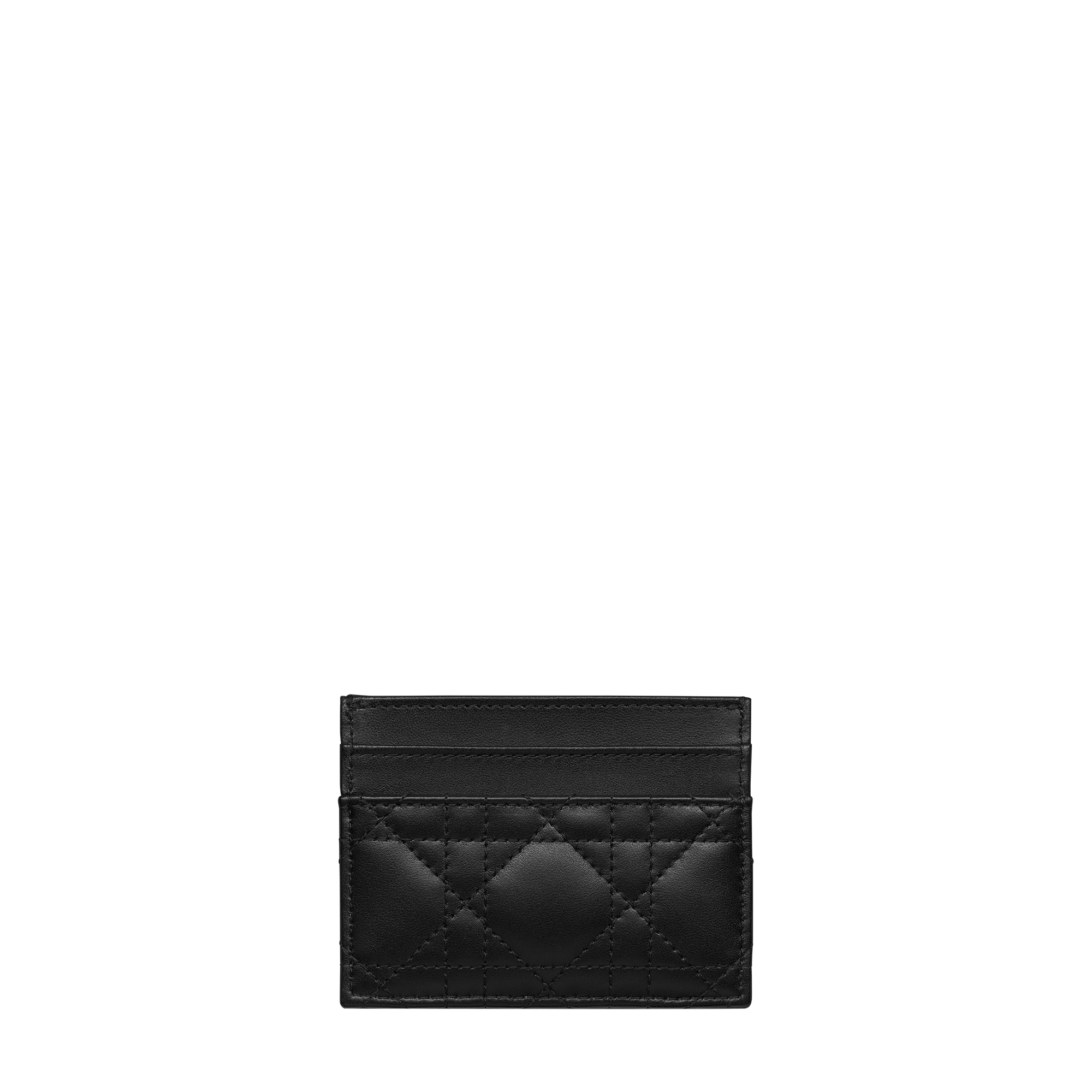 Dior Jolie Freesia Card Holder Black Cannage Lambskin E08