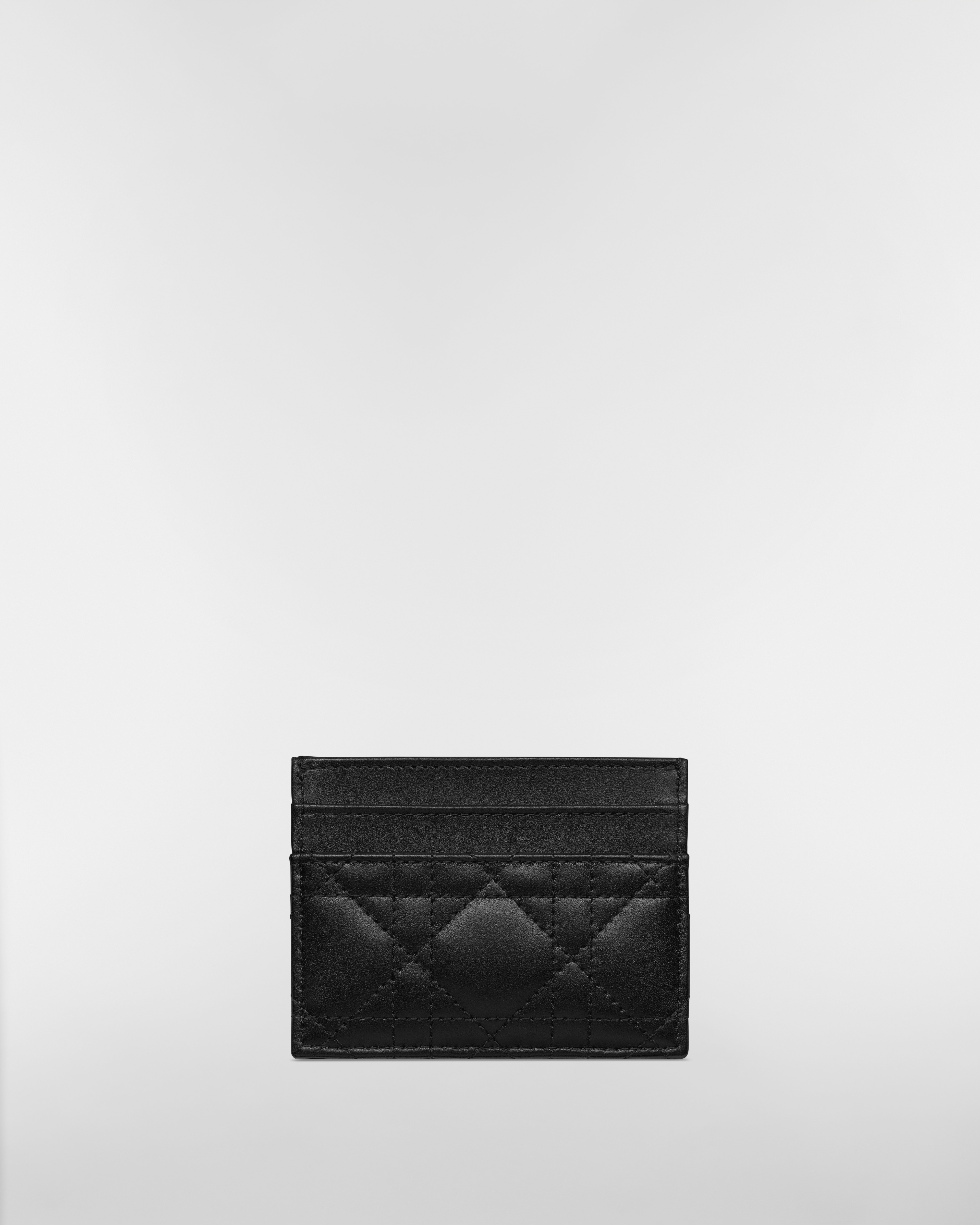 Dior Jolie Freesia Card Holder Black Cannage Lambskin E08