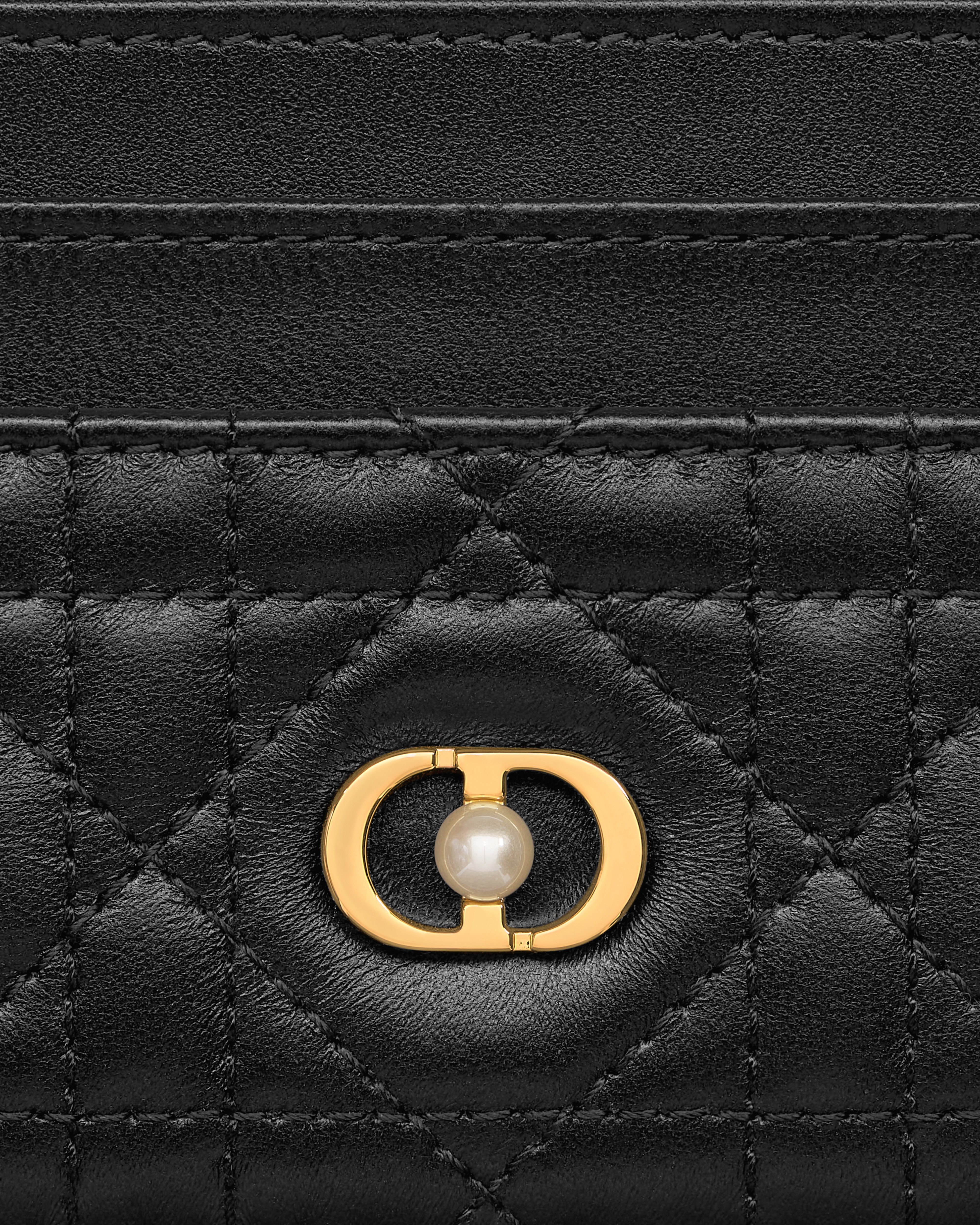 Dior Jolie Freesia 卡夾 黑色 Cannage 籐格紋羊皮 E09