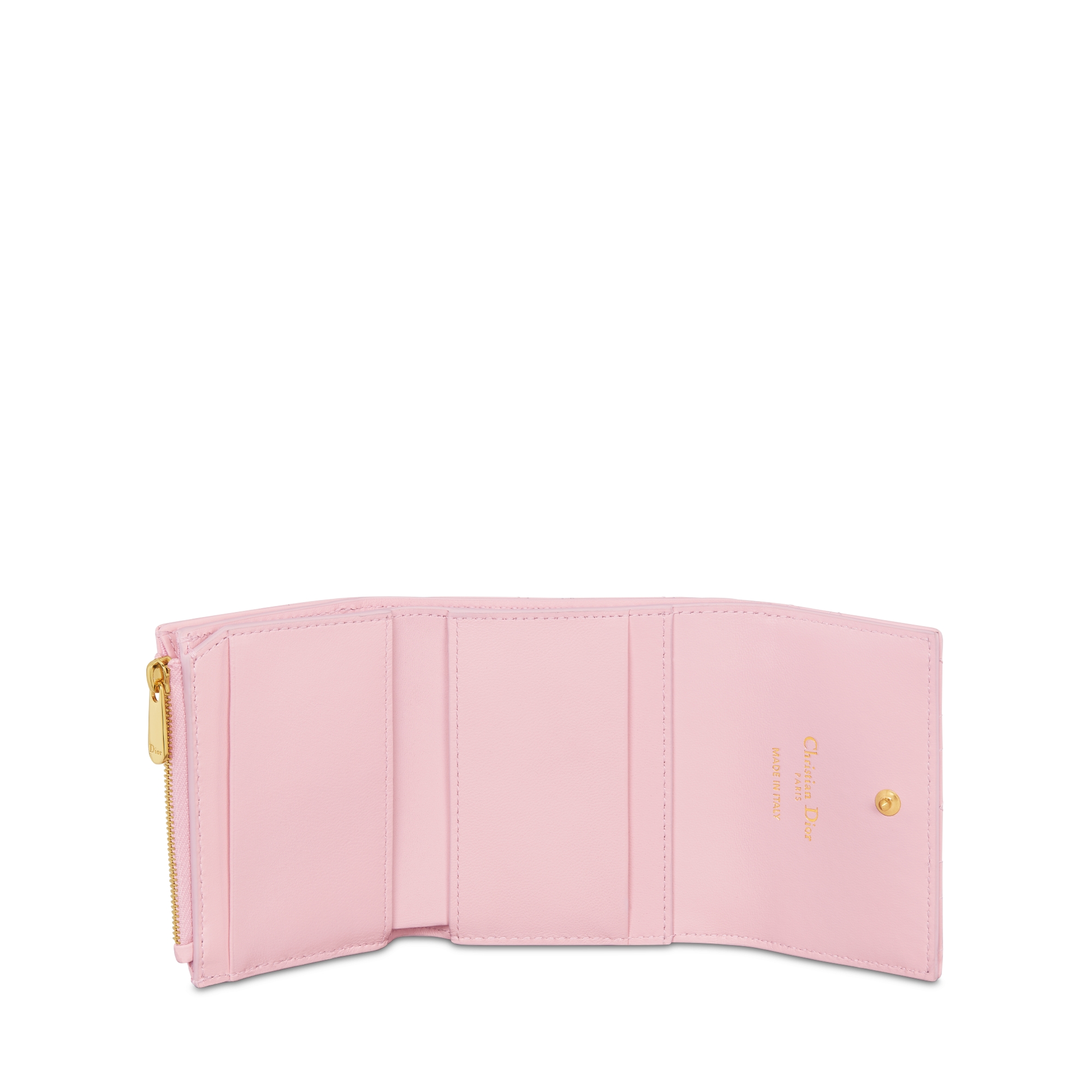 Dior Jolie Hibiscus Wallet Cherry Blossom Pink Cannage Lambskin E07