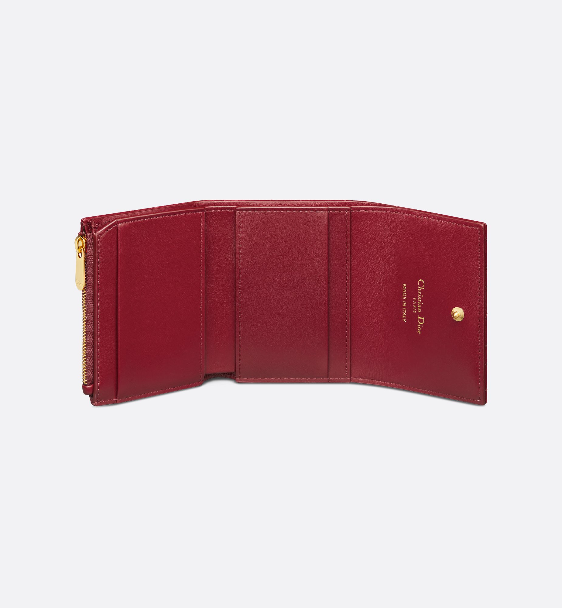 Dior Jolie Hibiscus Wallet Cherry Red Cannage Lambskin | DIOR Dior Jolie Hibiscus Wallet Cherry Red Cannage Lambskin | DIOR