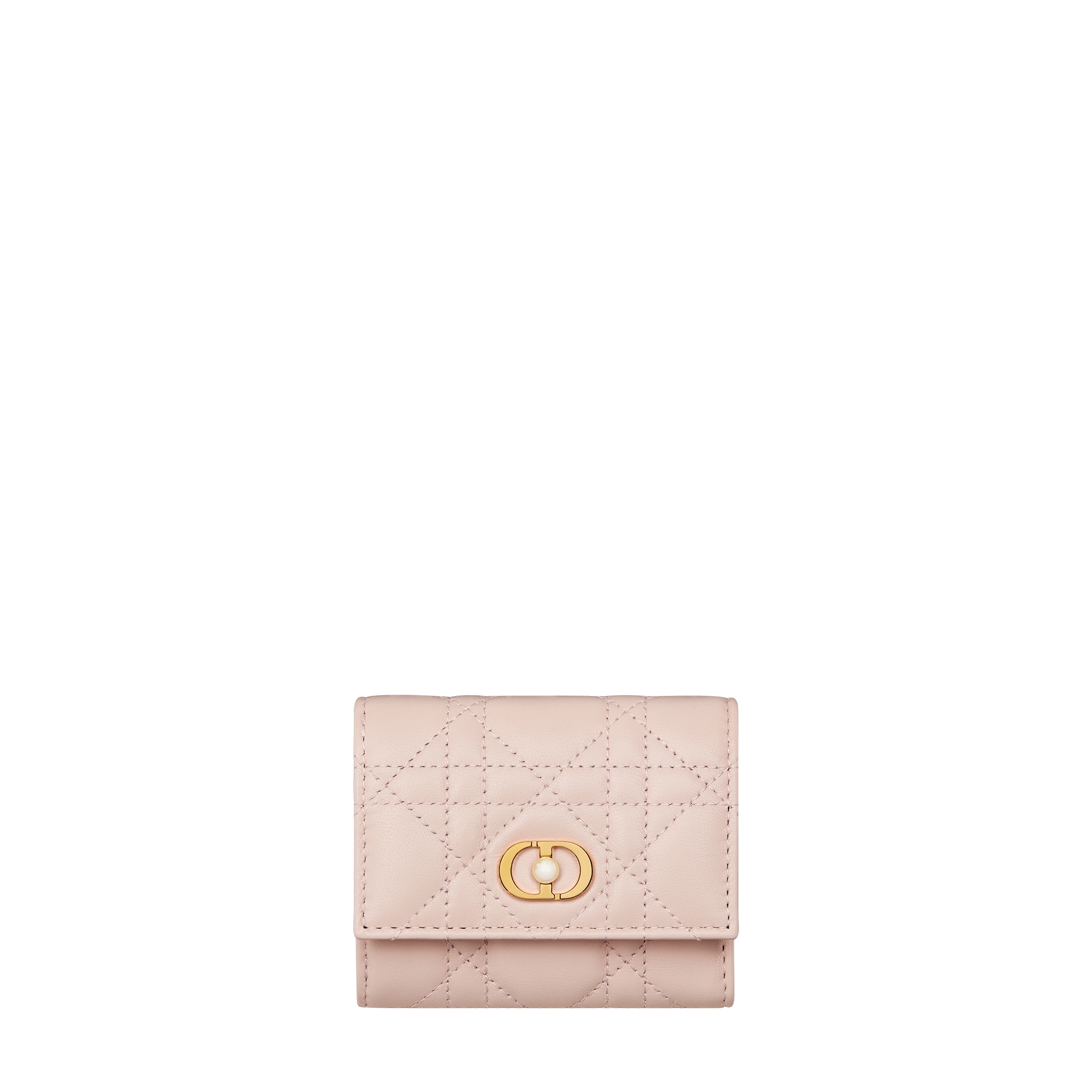 Dior Jolie Hibiscus Wallet Powder Pink Cannage Lambskin E01