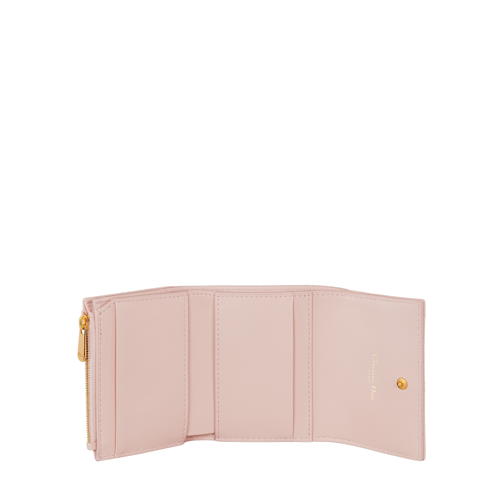 Dior Jolie Hibiscus Wallet Powder Pink Cannage Lambskin E07